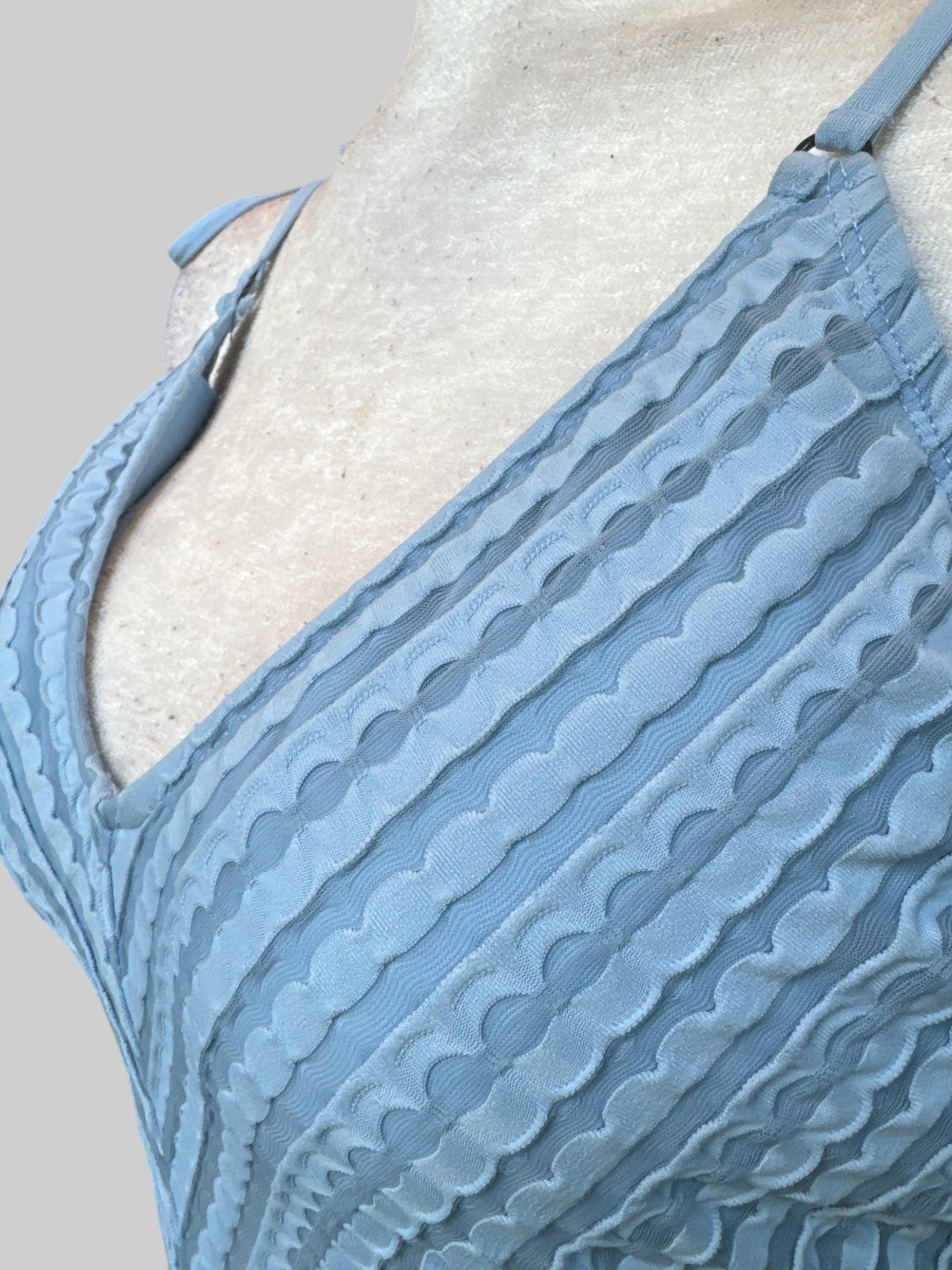 XL NWT Robin Piccone blue textured swimsuit