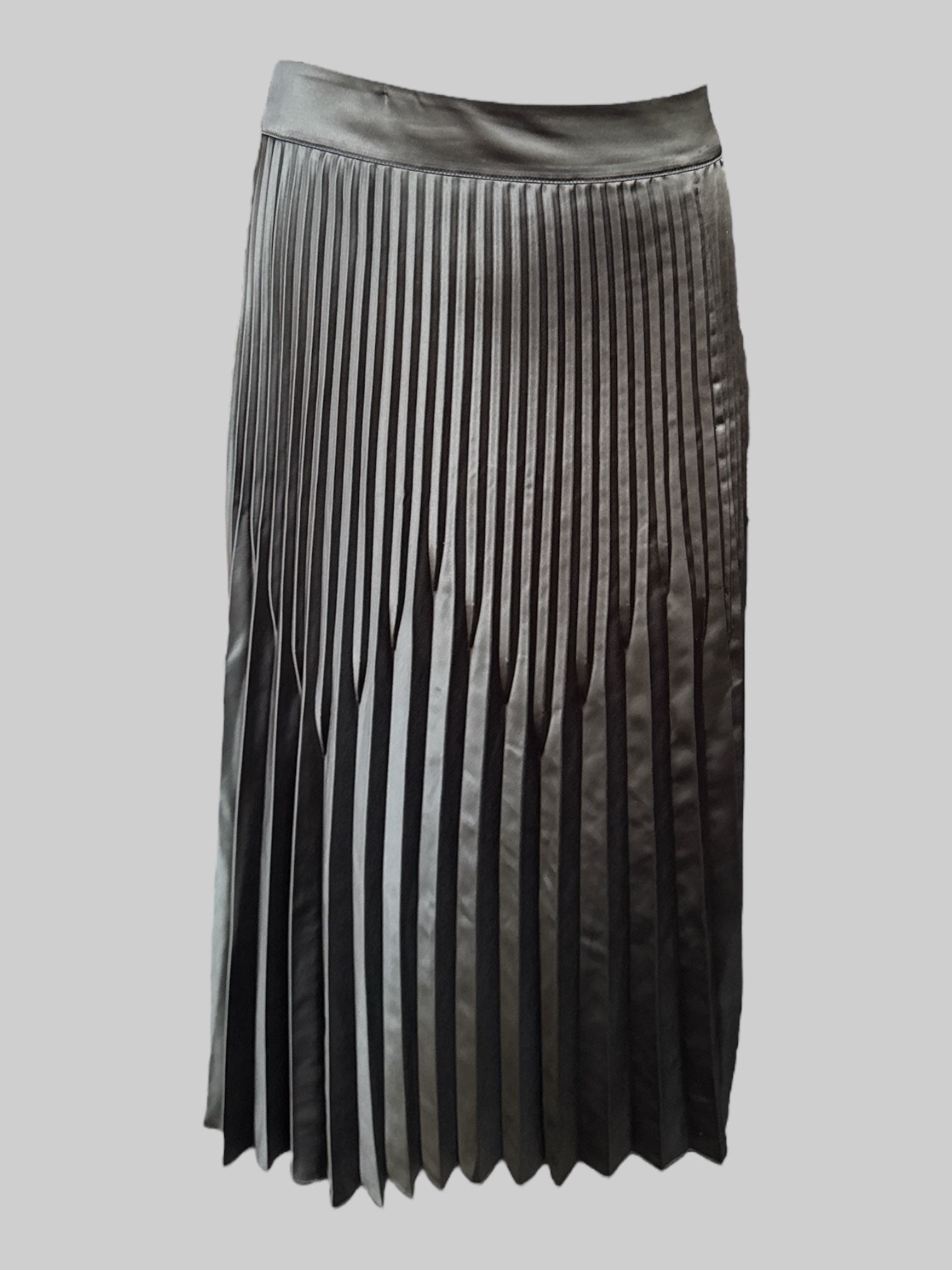 XL Black flowy pleated midi skirt