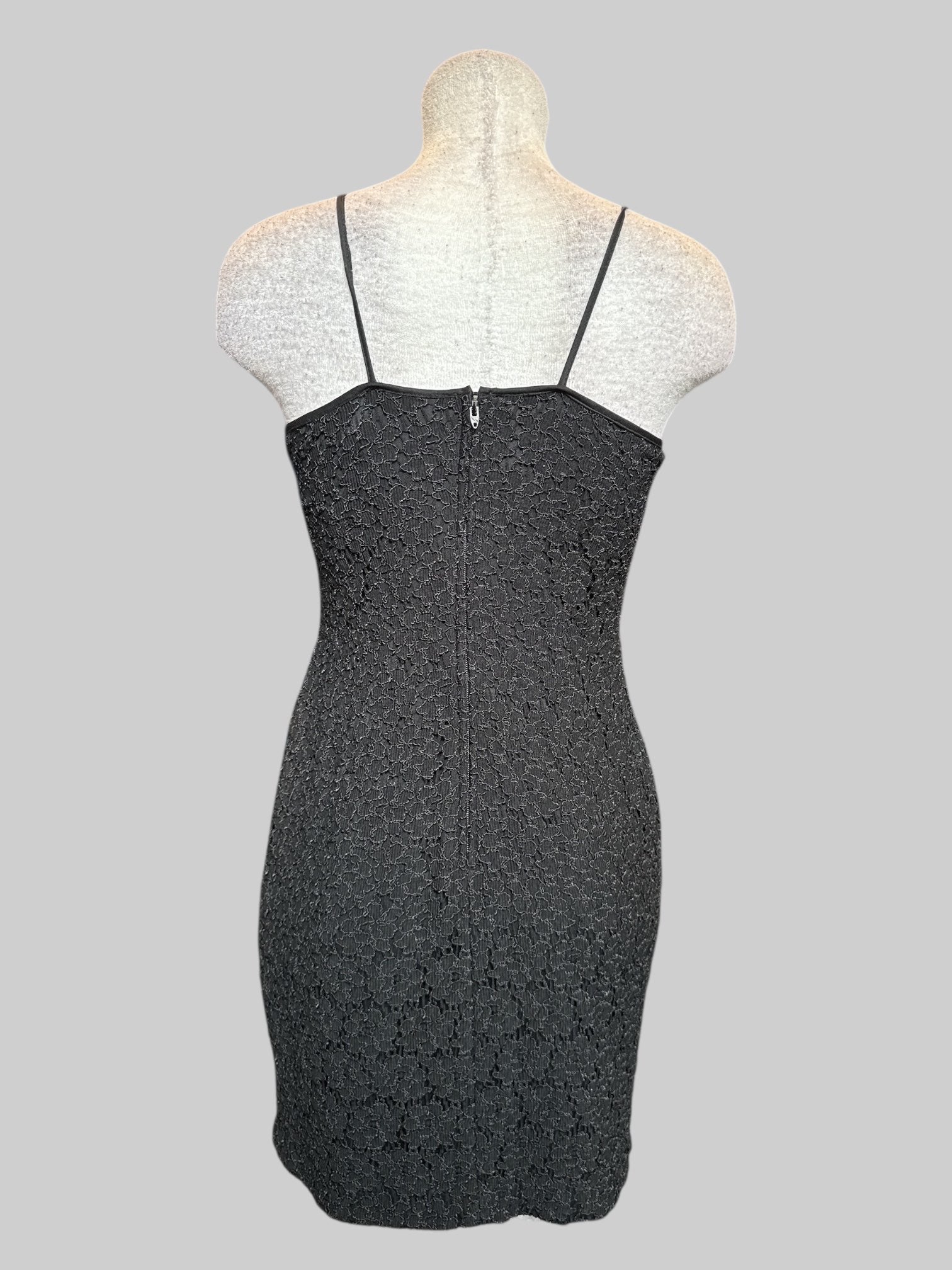 S Black vintage union made textured floral dress