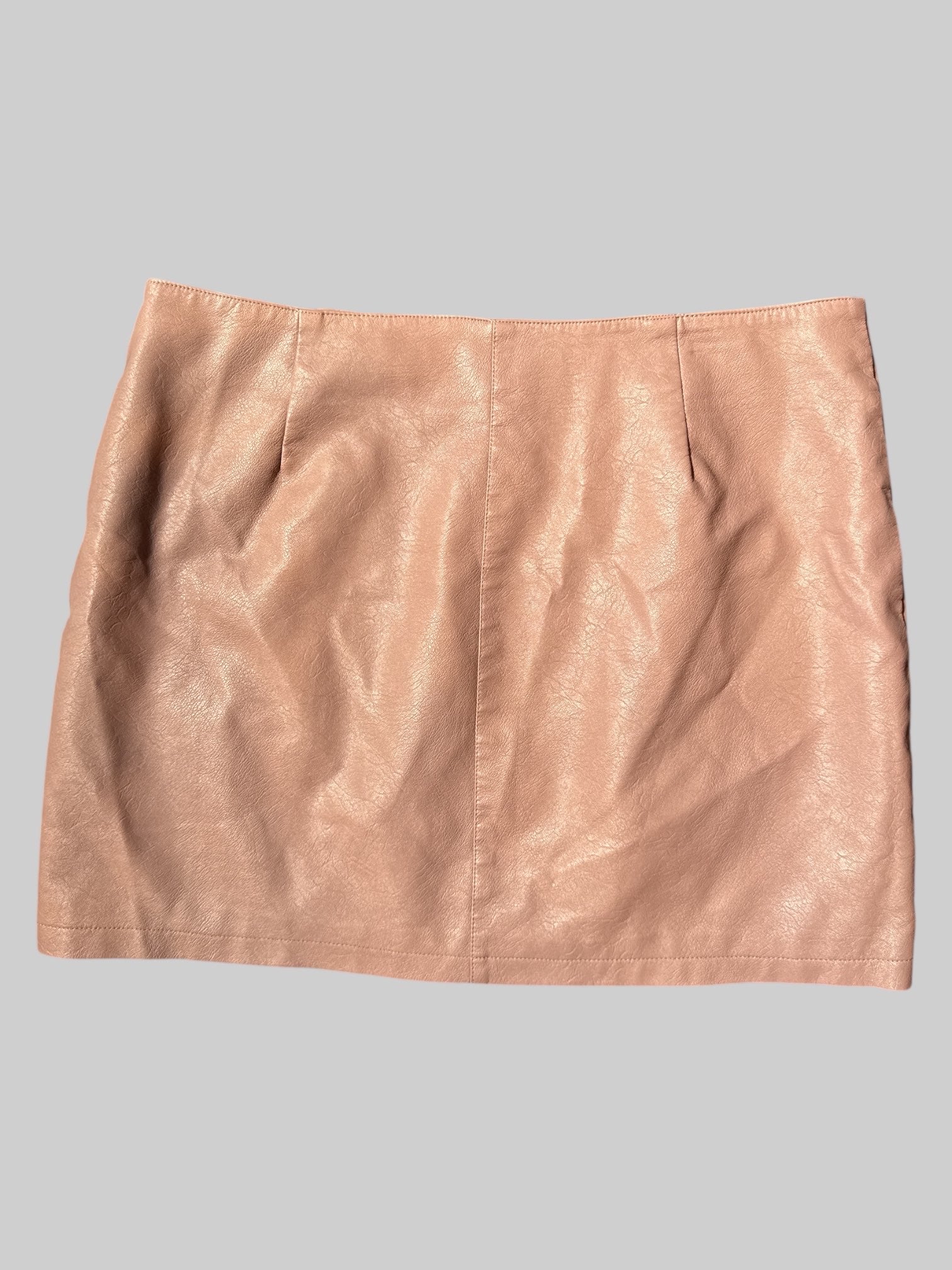 0X Dusty rose pleather short skirt with side zippers
