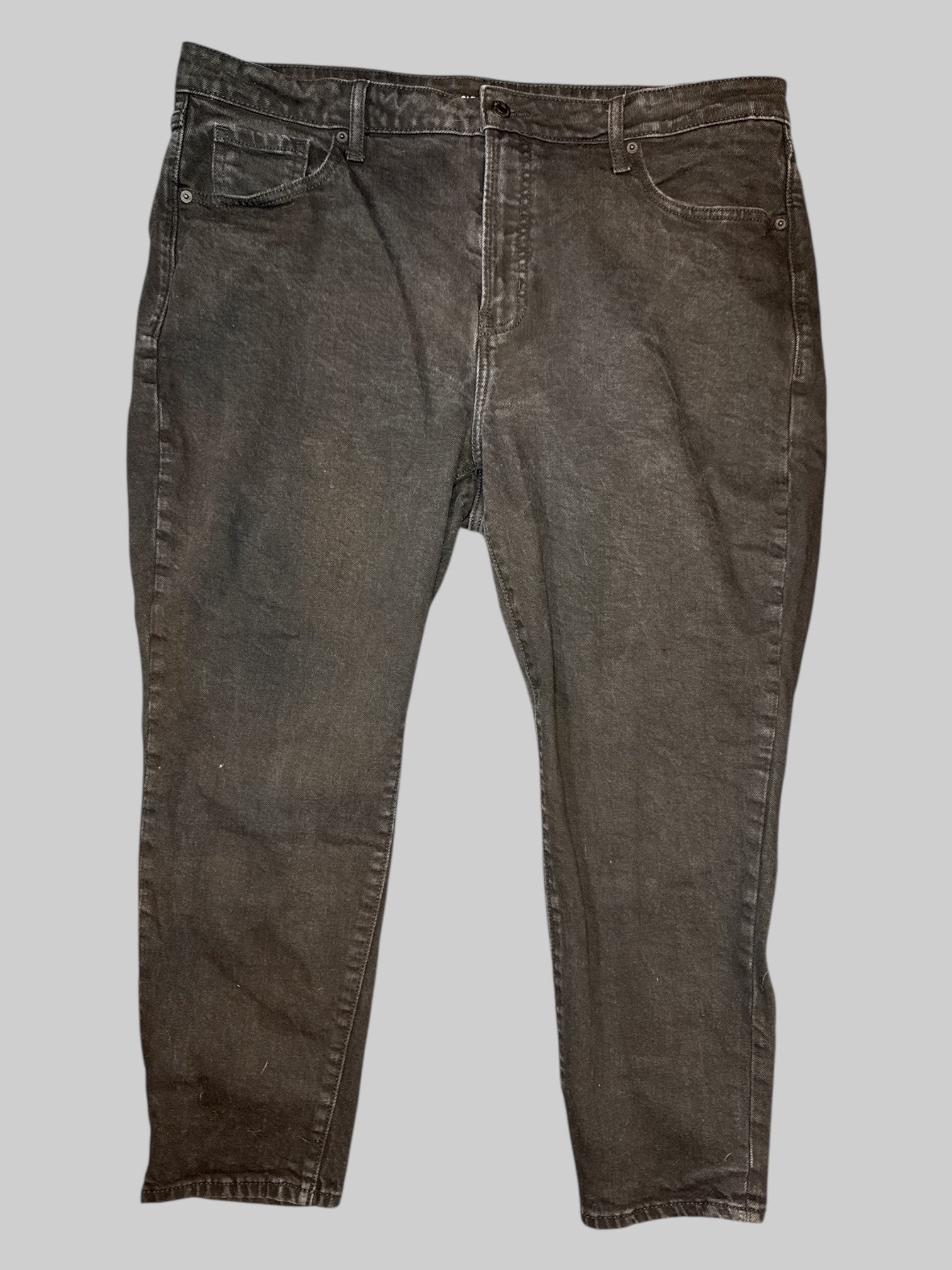 0X Black petite high rise straight leg jeans