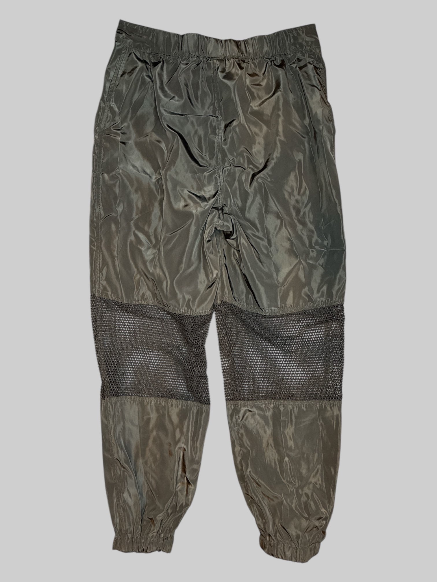 M Black jogger pants with mesh cut outs and O-ring zipper