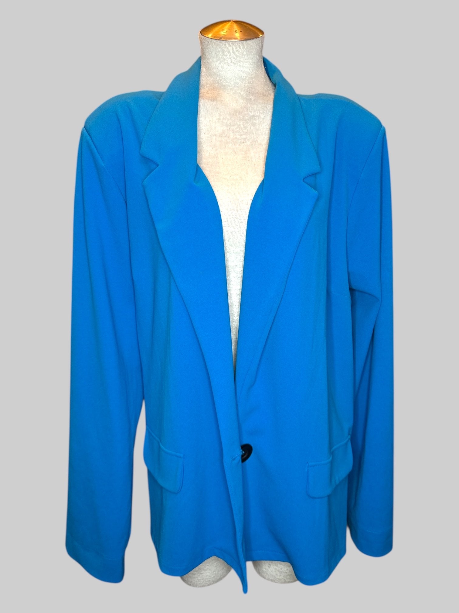 4X Light blue blazer with fake pockets and shoulder pads
