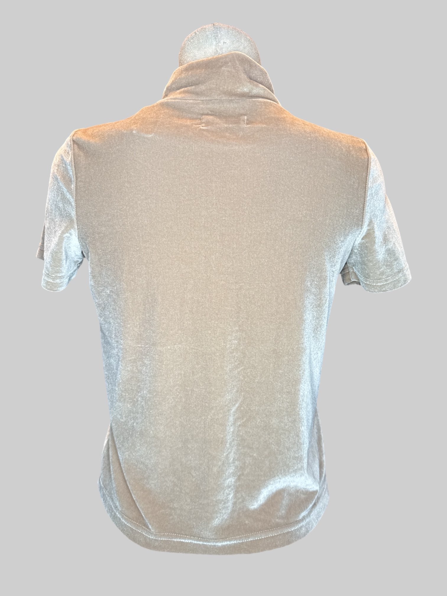 M Tan velvet mock neck top