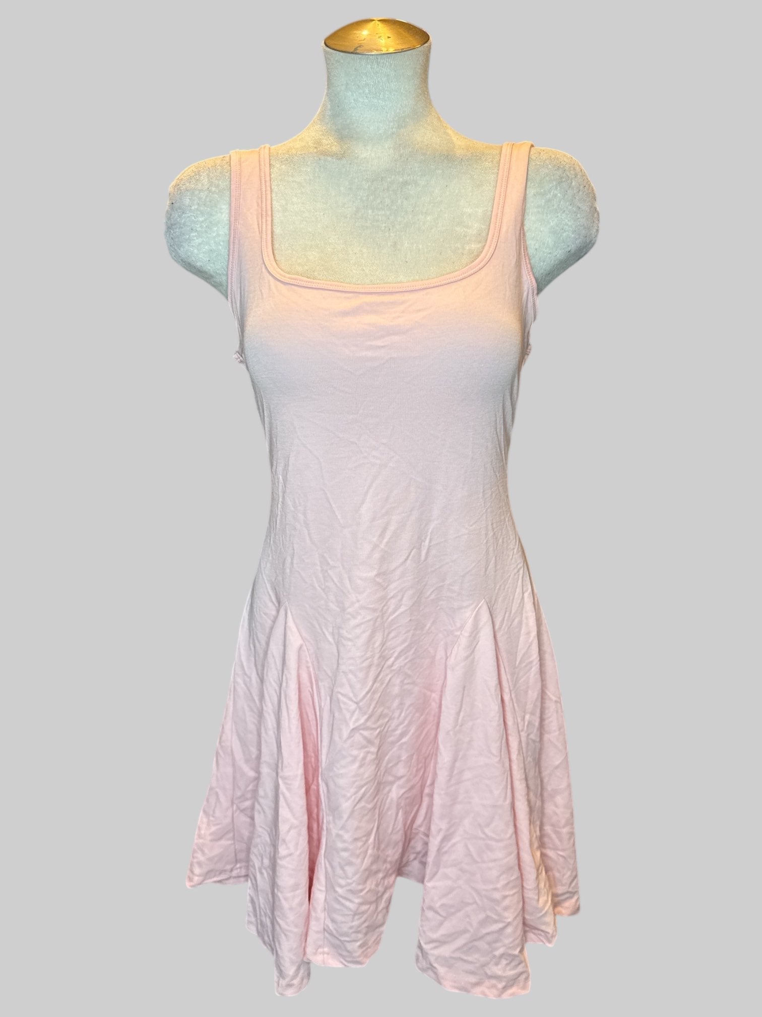 2X Light pink fit and flare flowy dress