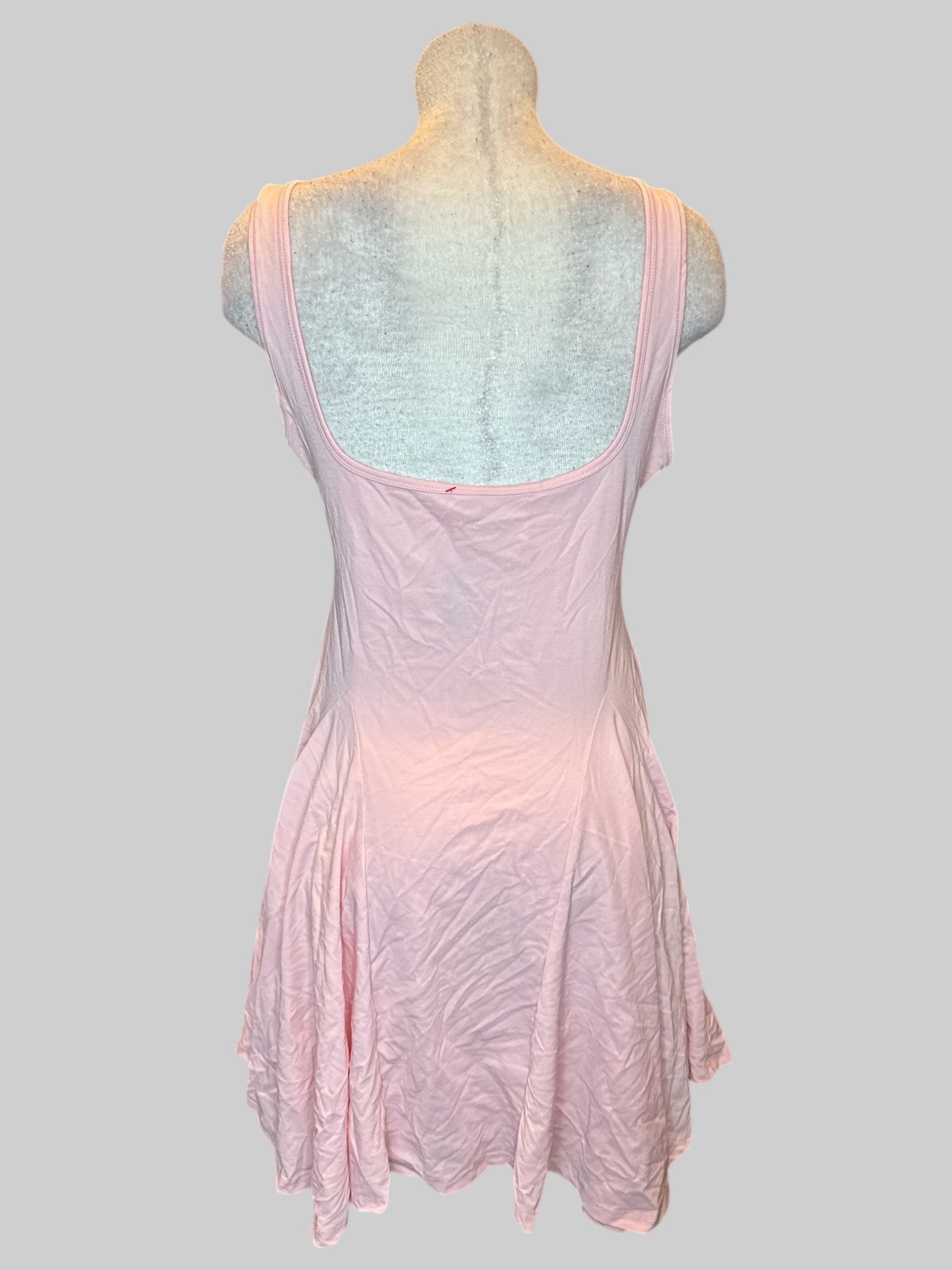 2X Light pink fit and flare flowy dress