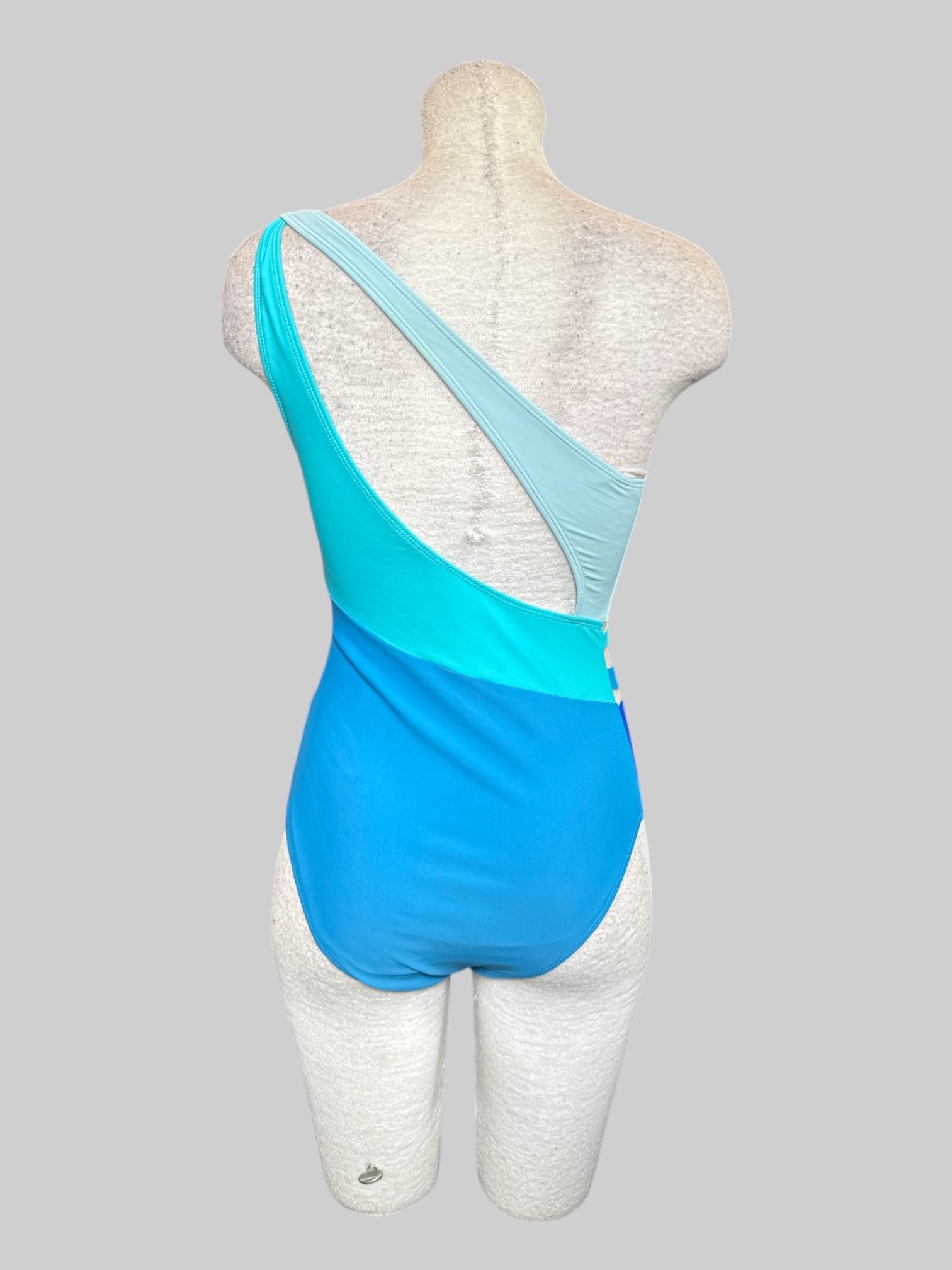 M Blue swim suit with mesh cut outs
