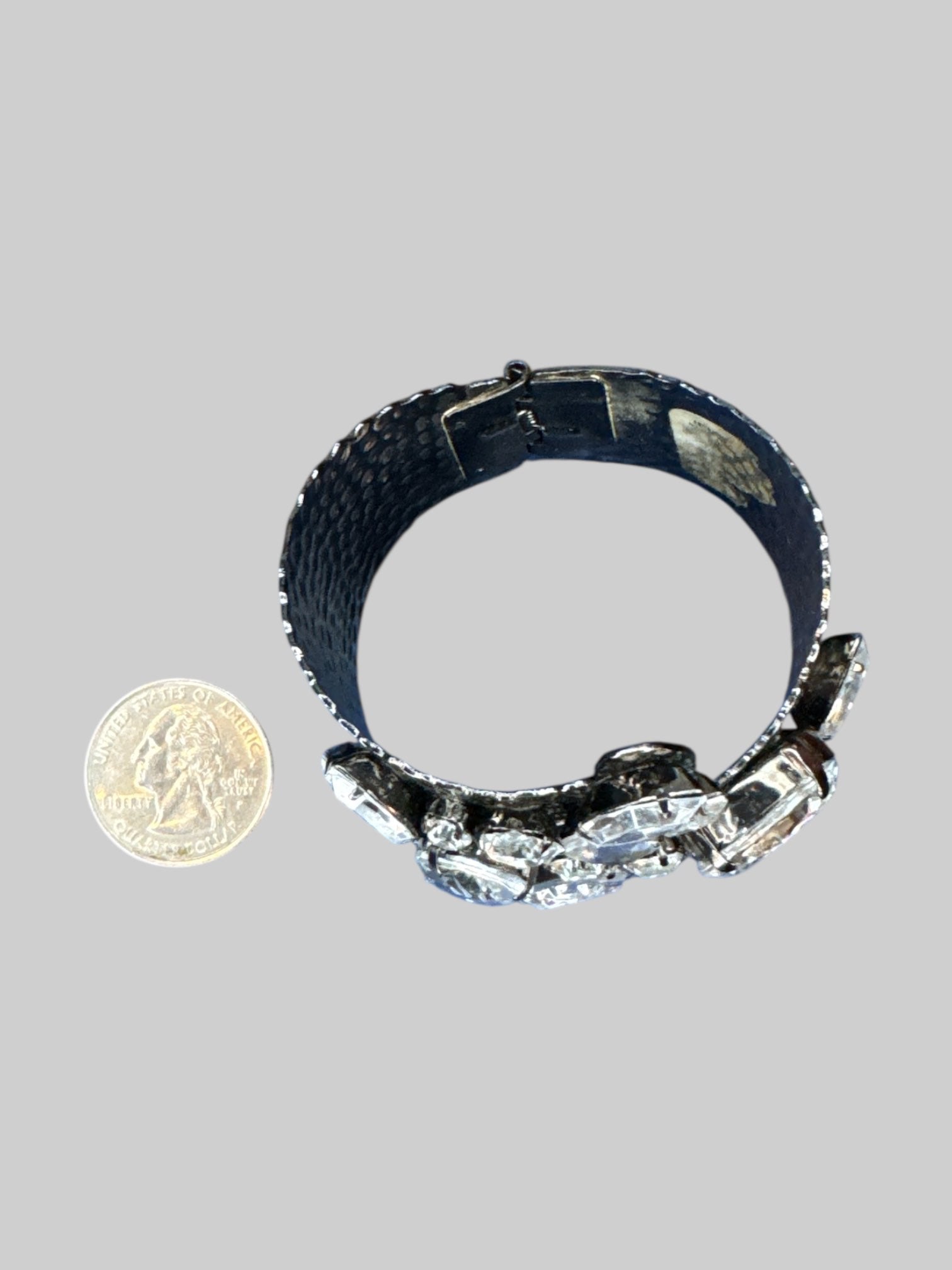 Textured cuff bracelet with stones