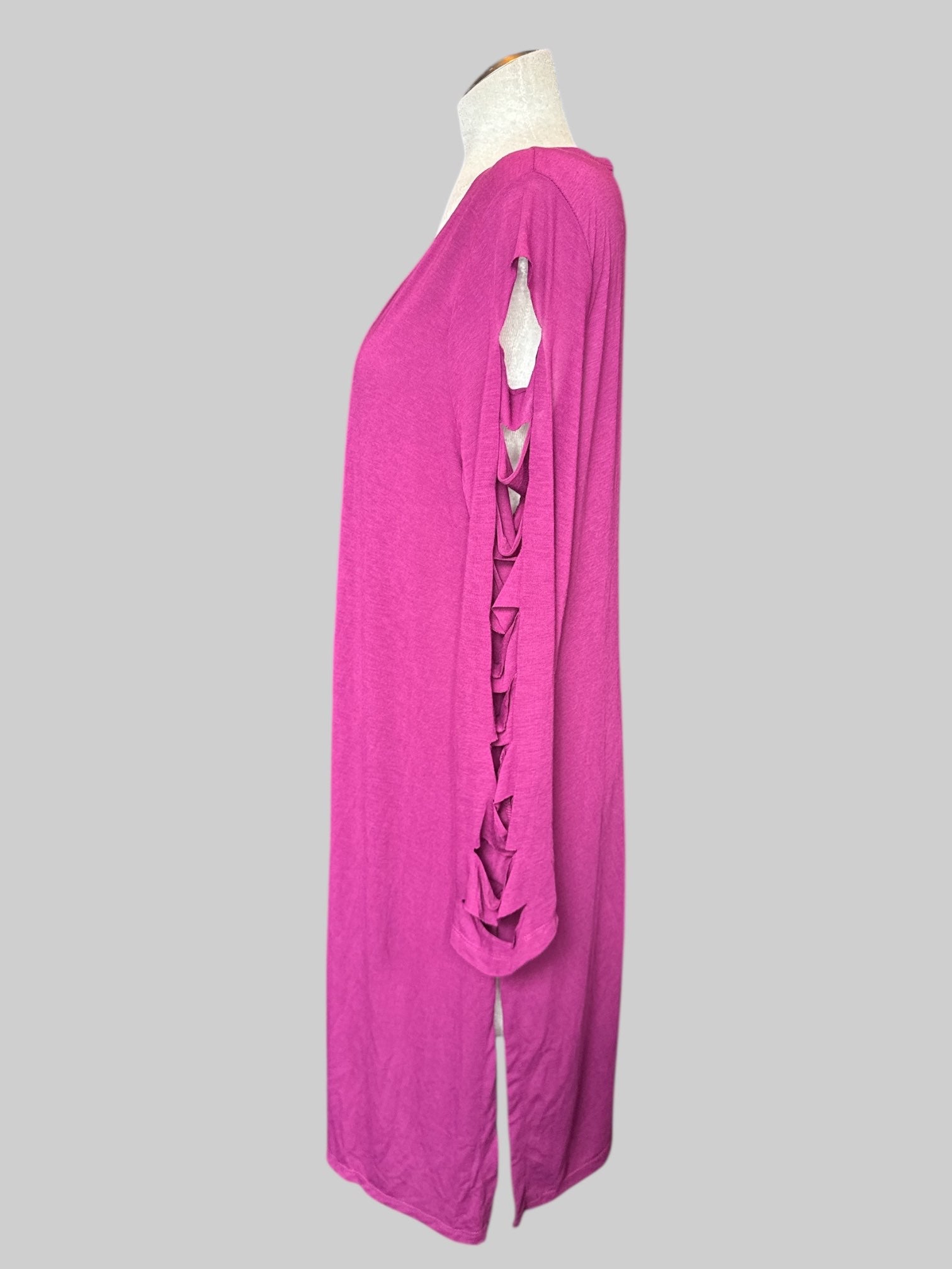 5X Pink purple maxi cardigan with cut outs on sleeves