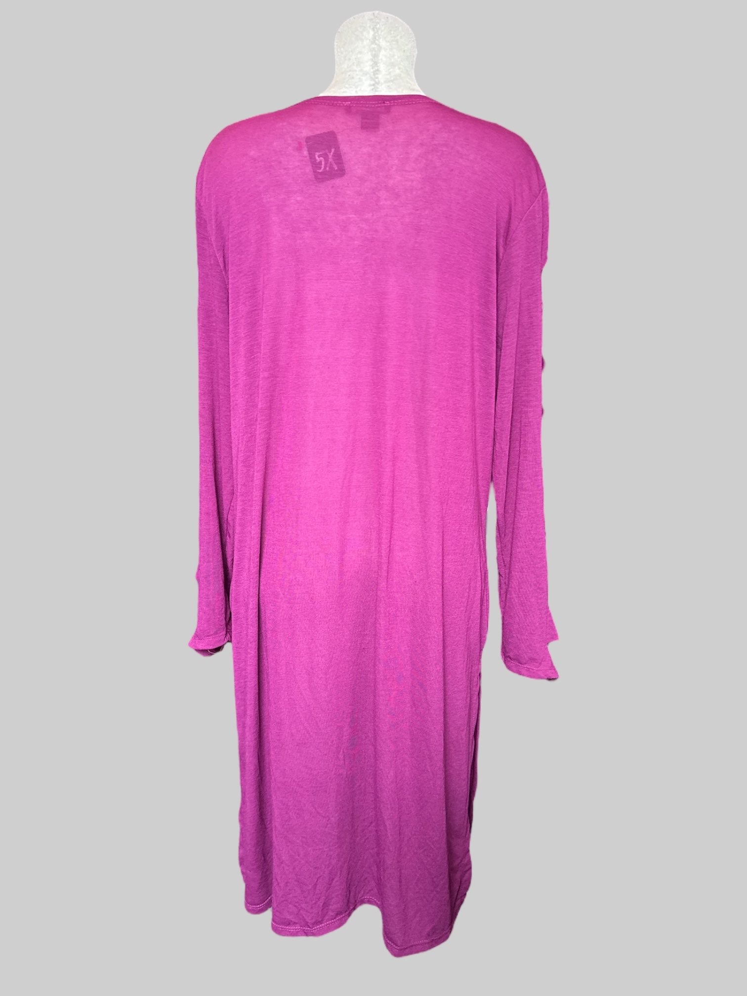 5X Pink purple maxi cardigan with cut outs on sleeves