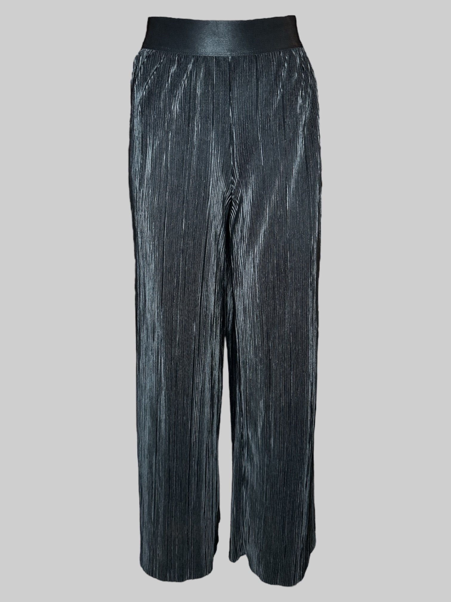 XL Textured flowy black pants with elastic waistband