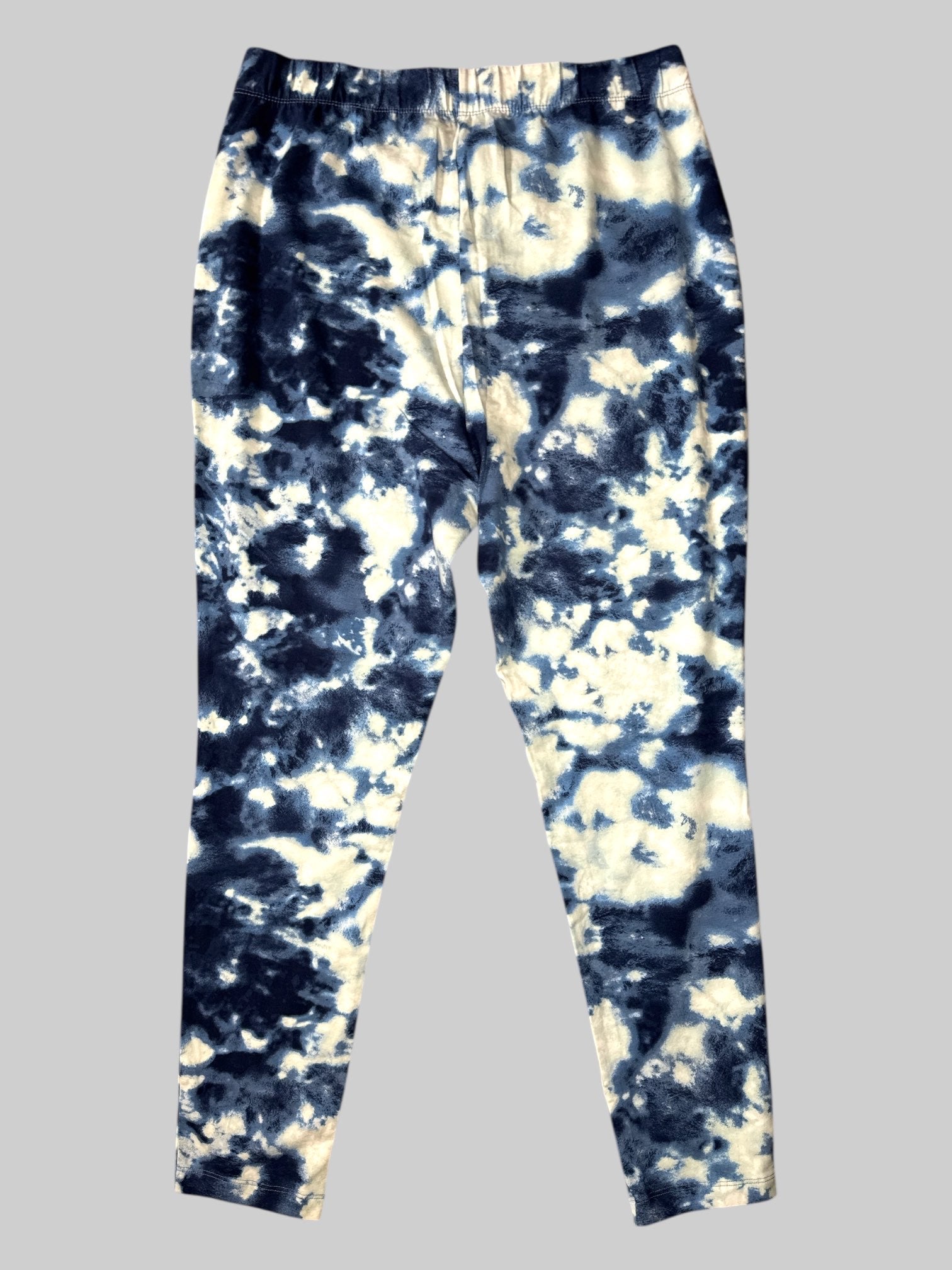 XL Blue and white tie-dye leggings