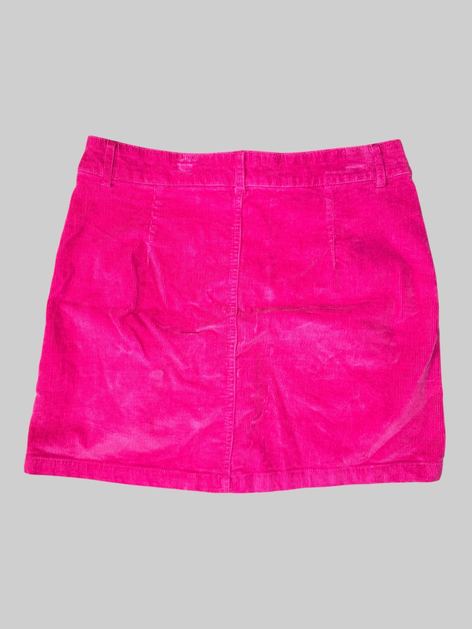 L Hot pink button-down skirt with belt, loops and pockets
