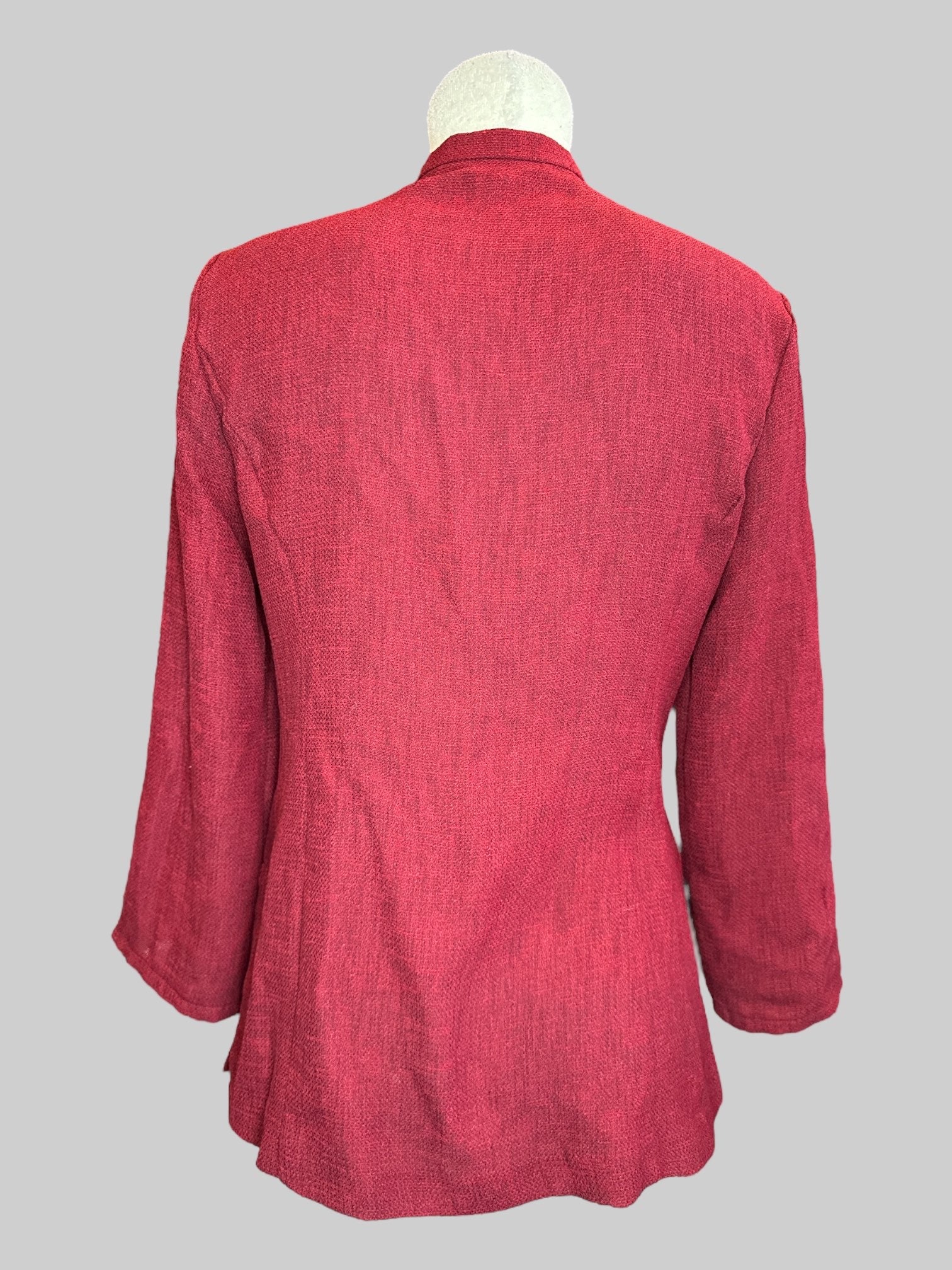 M Vintage Red and black button-down, long sleeve top with triangle shaped buttons and no collar