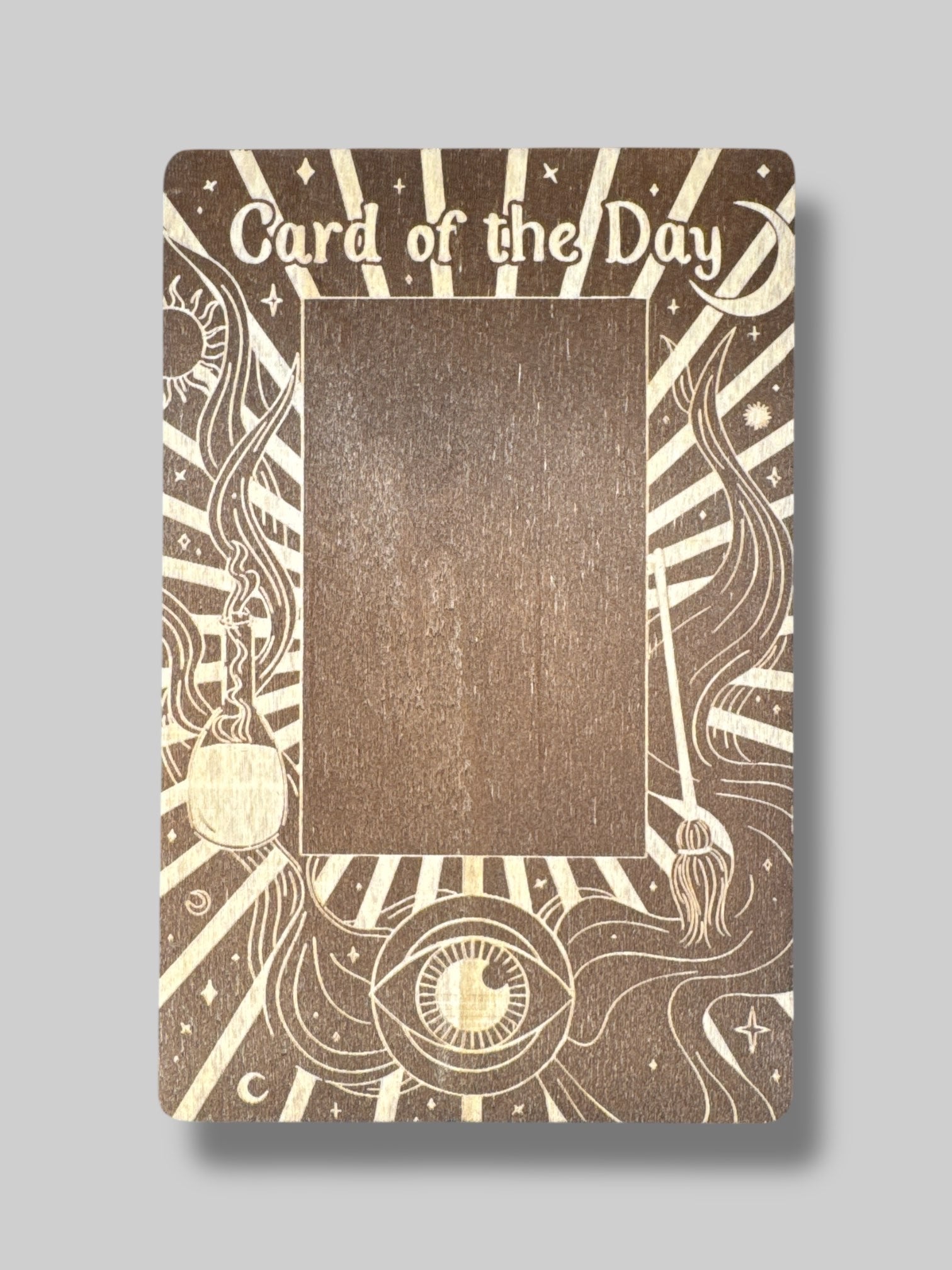 Wooden laser etched “Card of the day“ board