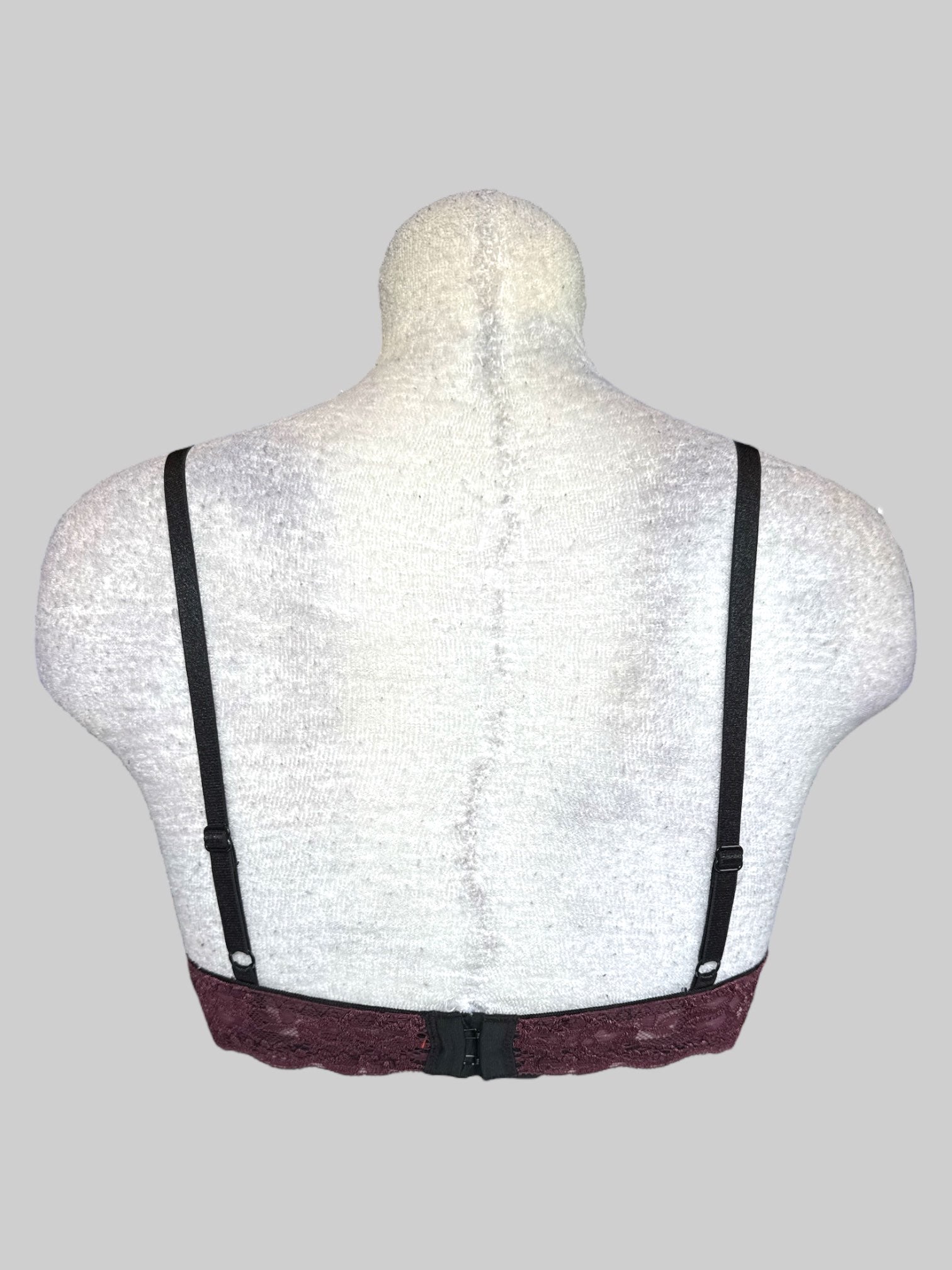 S Killstar burgundy lace bra with boning and black bow with moon black moon pendant