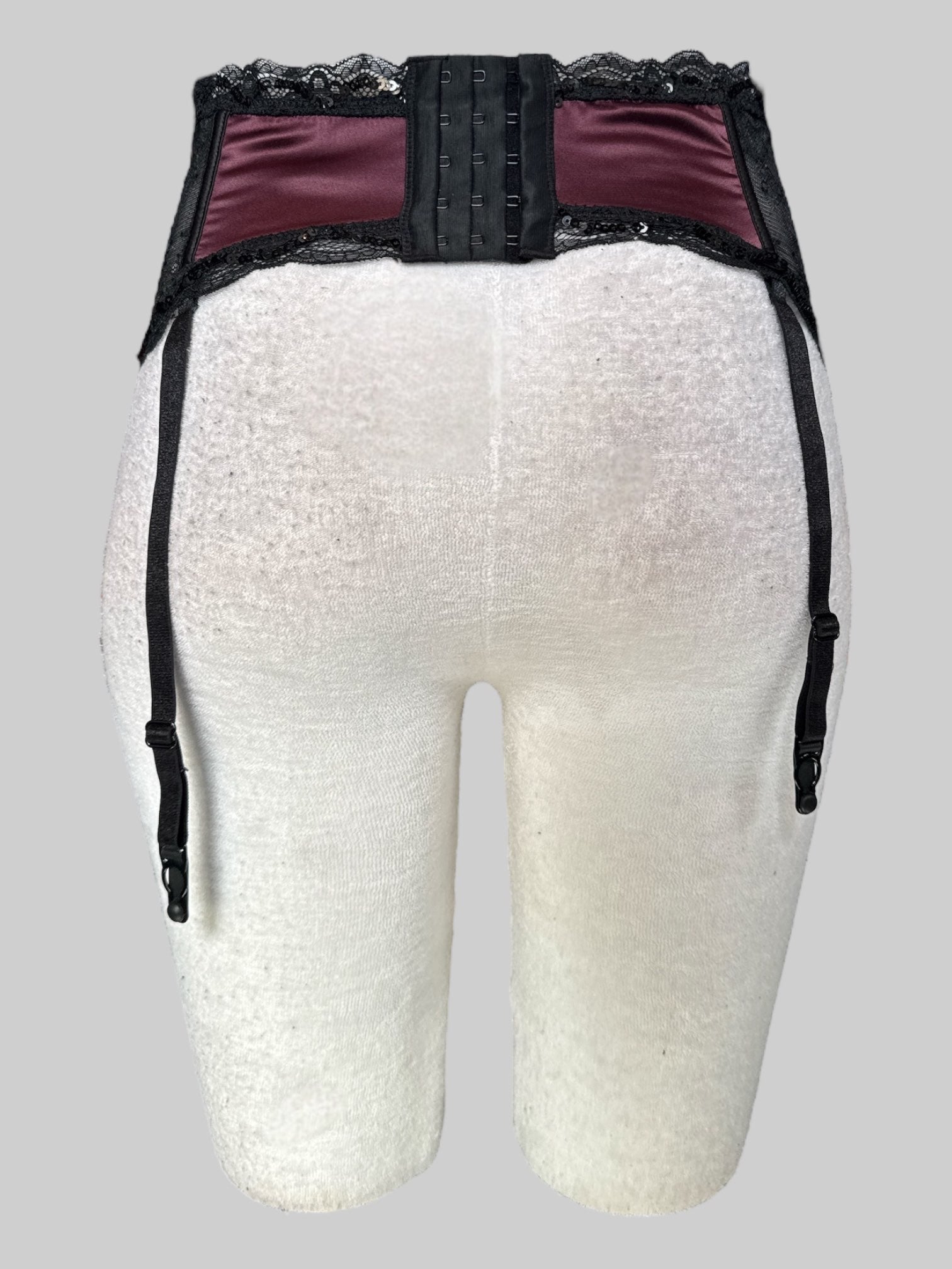S Killstar burgundy garter belt with black lace