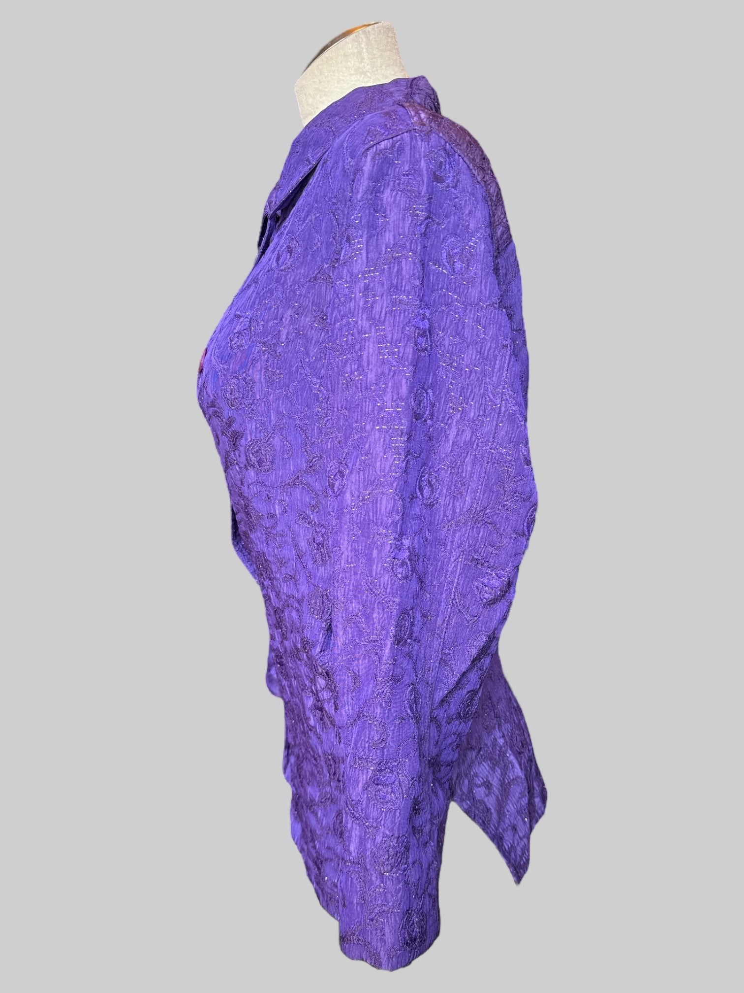 0X Vintage purple jacket with purple and silver florals