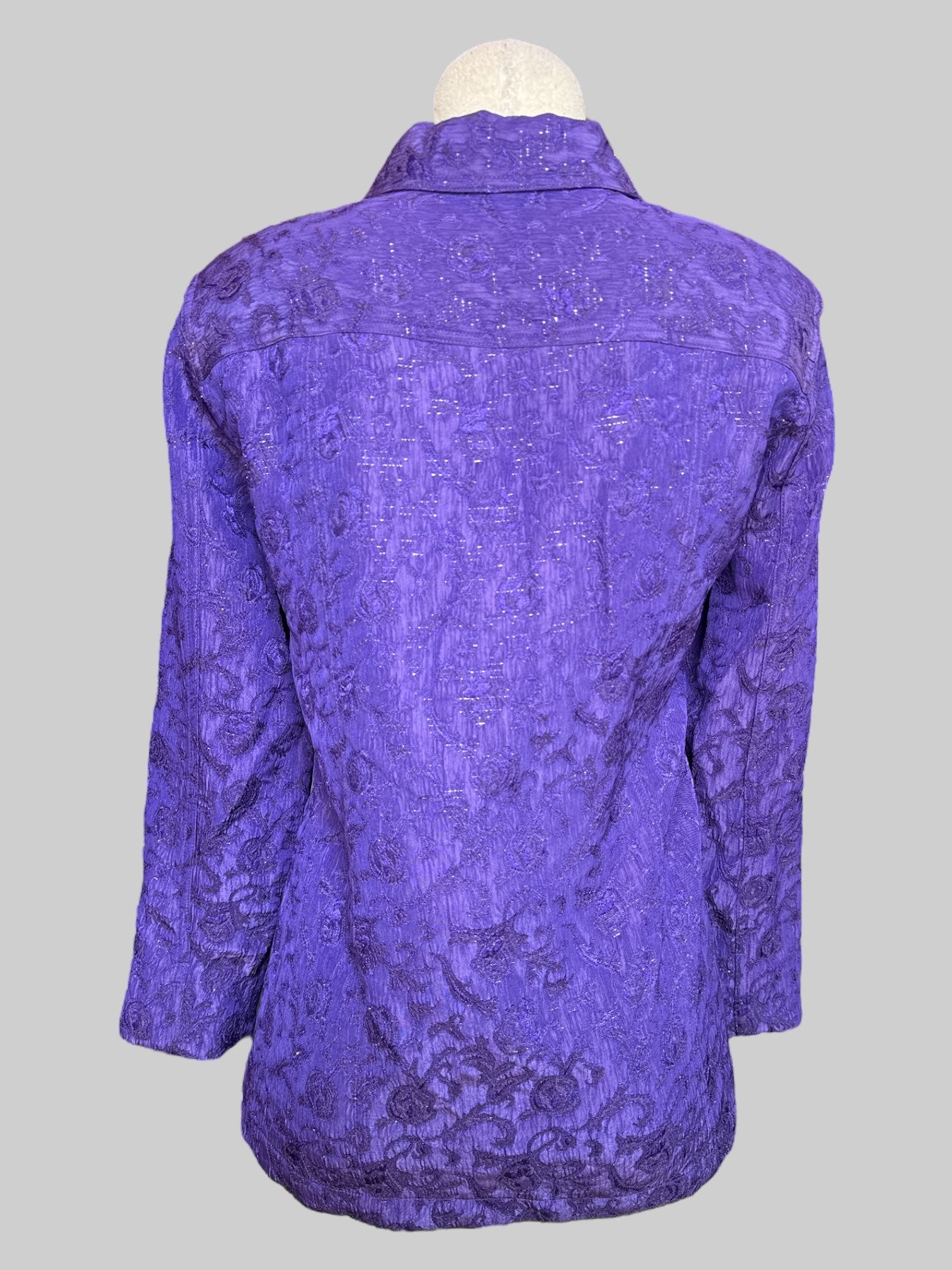 0X Vintage purple jacket with purple and silver florals