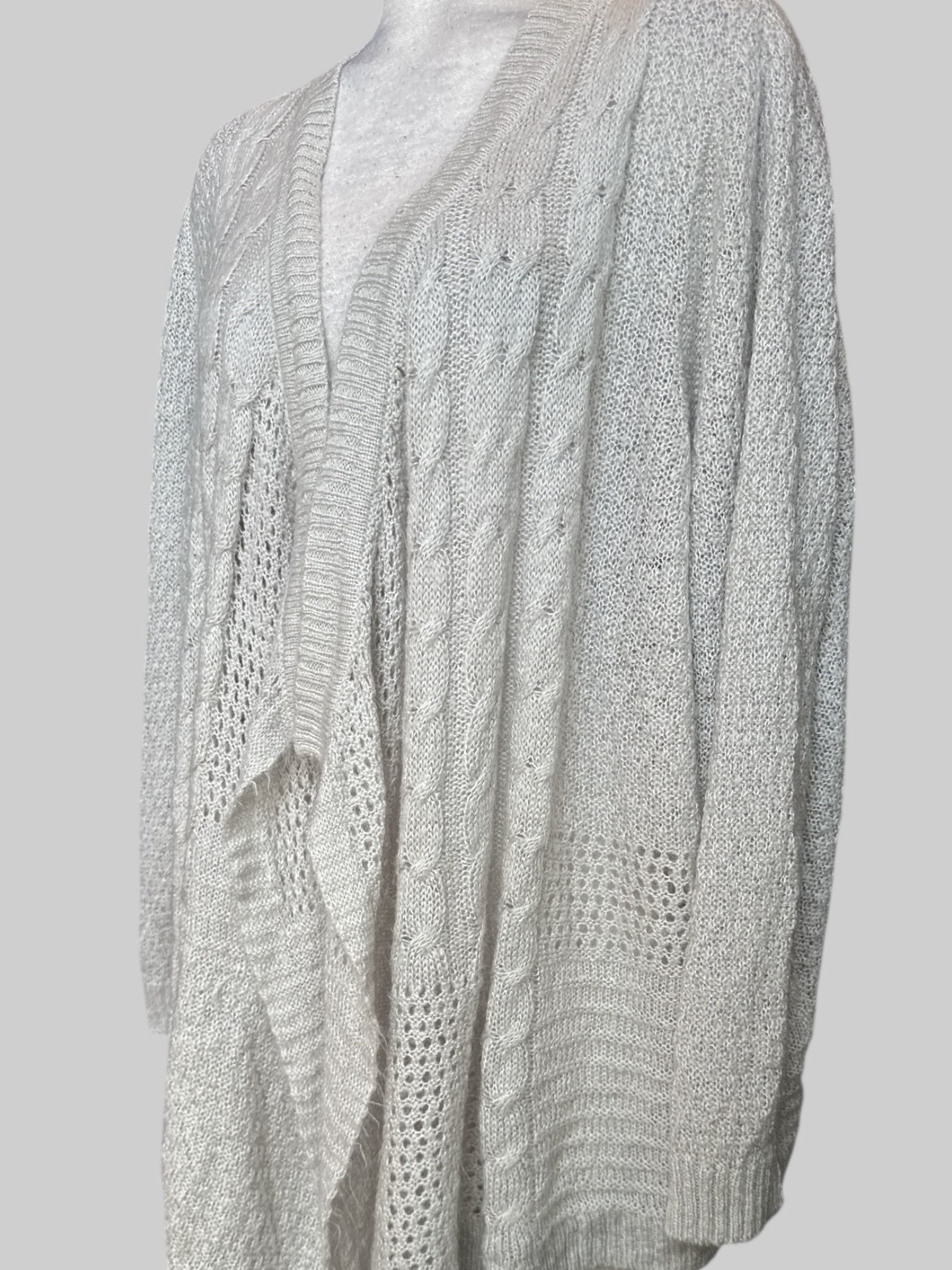 5X Off white flowy knit cardigan