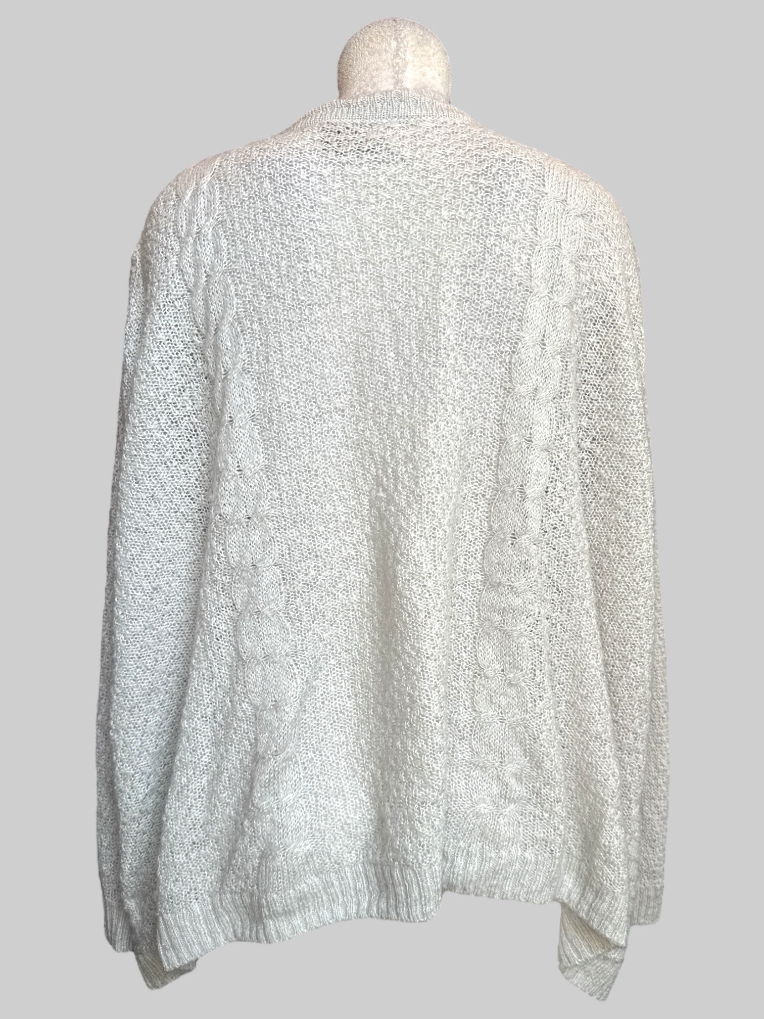5X Off white flowy knit cardigan
