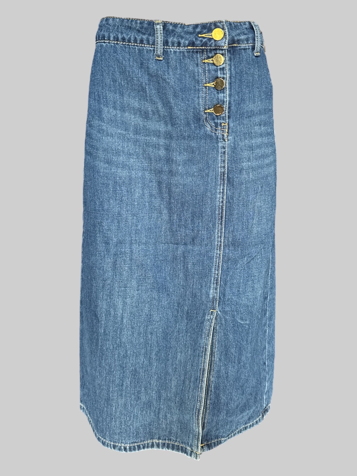 M Denim midi skirt with buttons on side