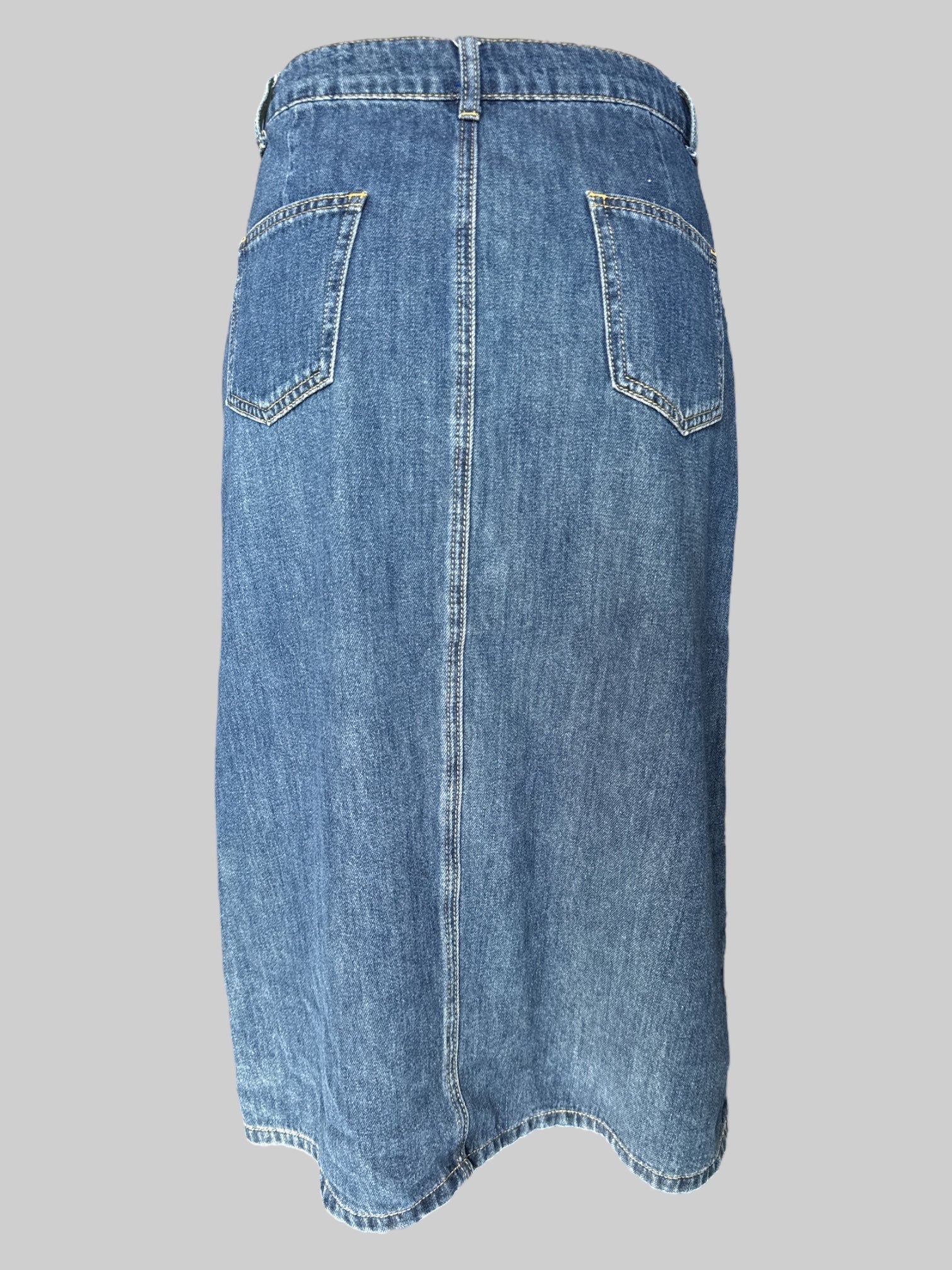 M Denim midi skirt with buttons on side