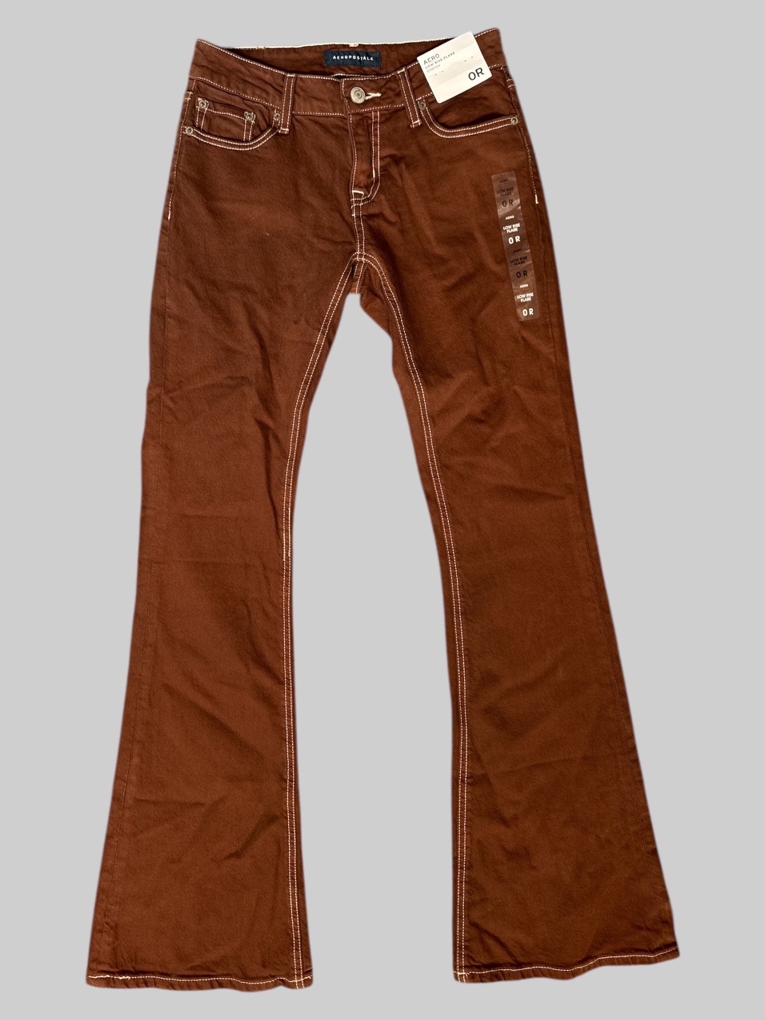 S NWT low rise flare stretch brown jeans