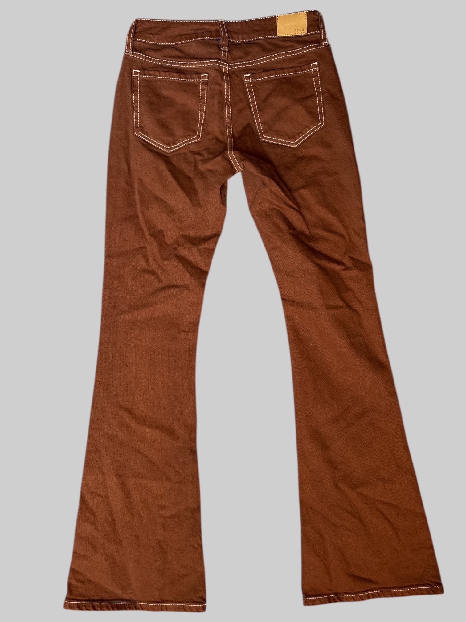S NWT low rise flare stretch brown jeans