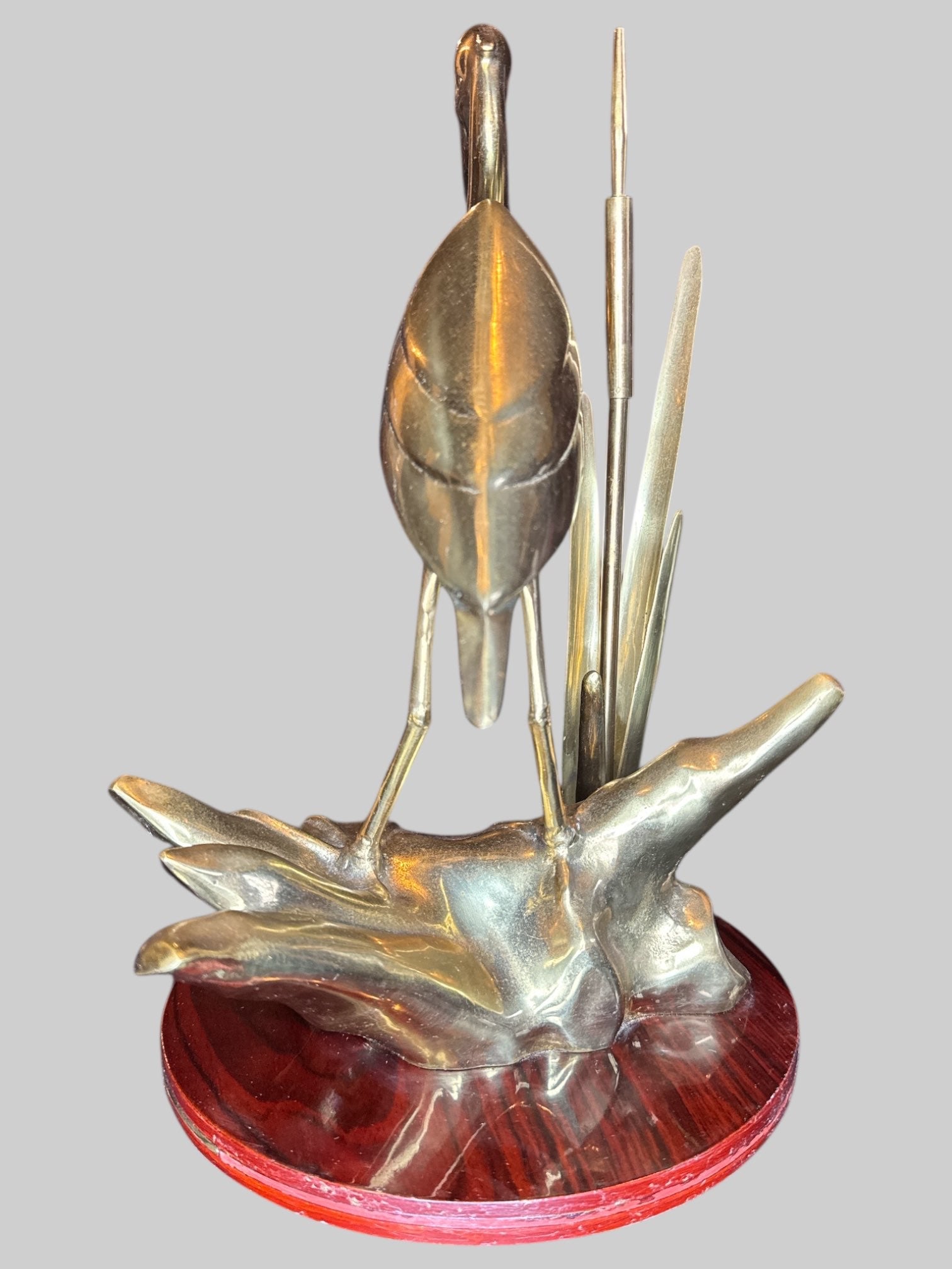 Mid century modern bronze egret statue