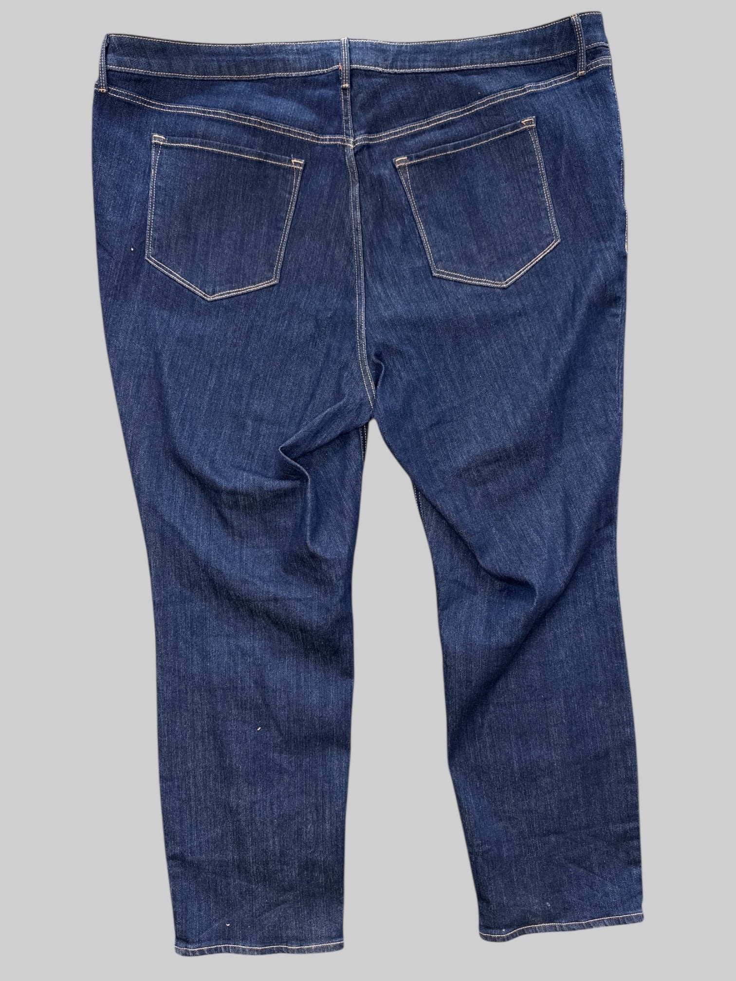 4X Long high rise straight dark blue jeans