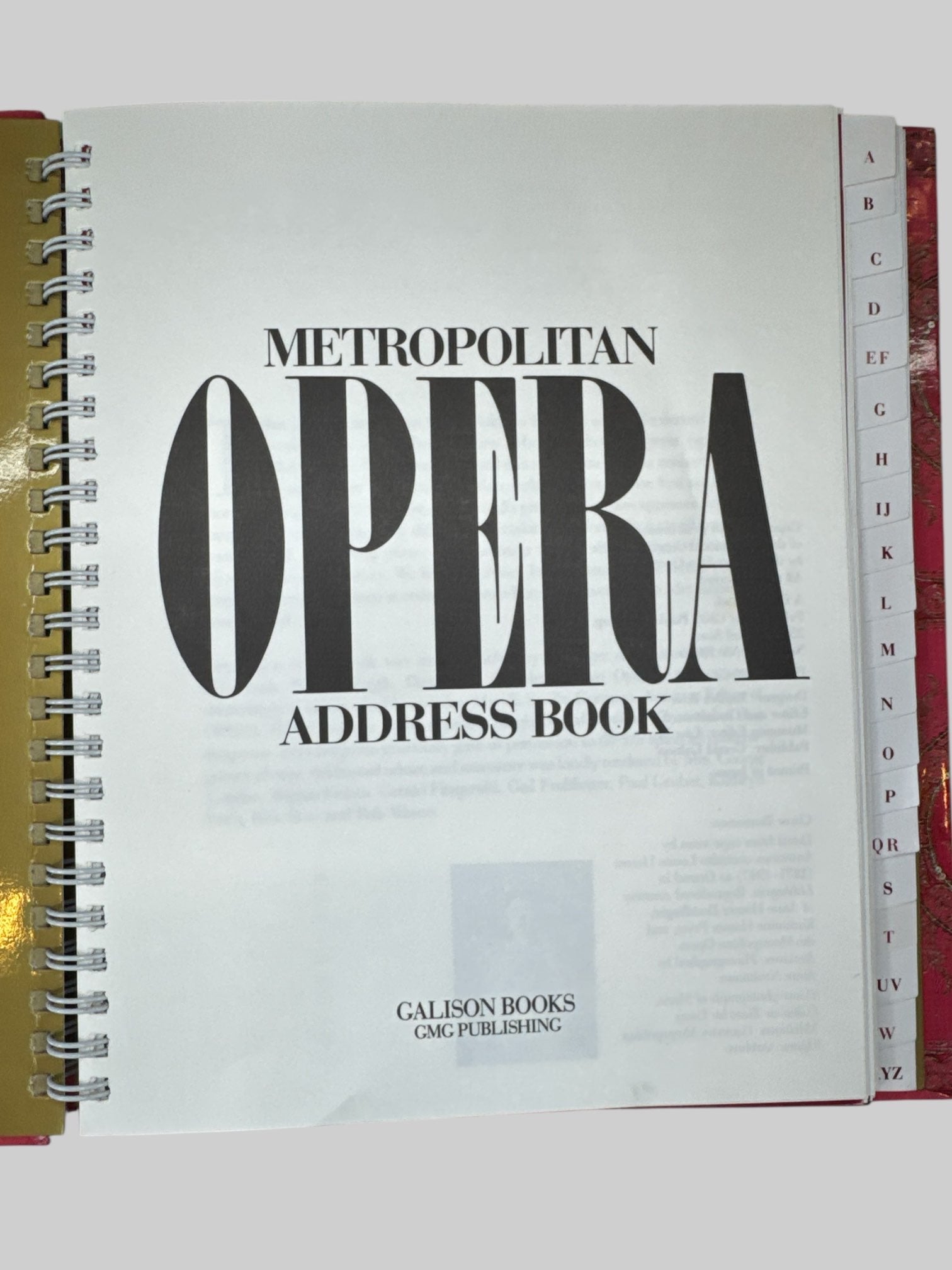 Vintage Metropolitan Opera address book