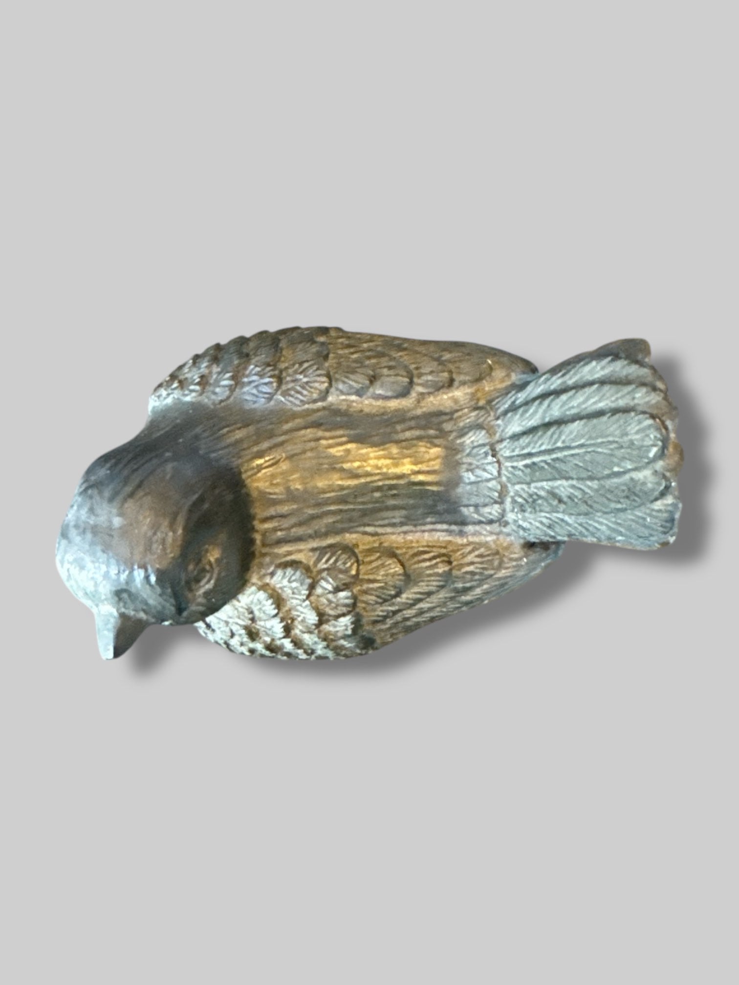 Solid black crow figurine