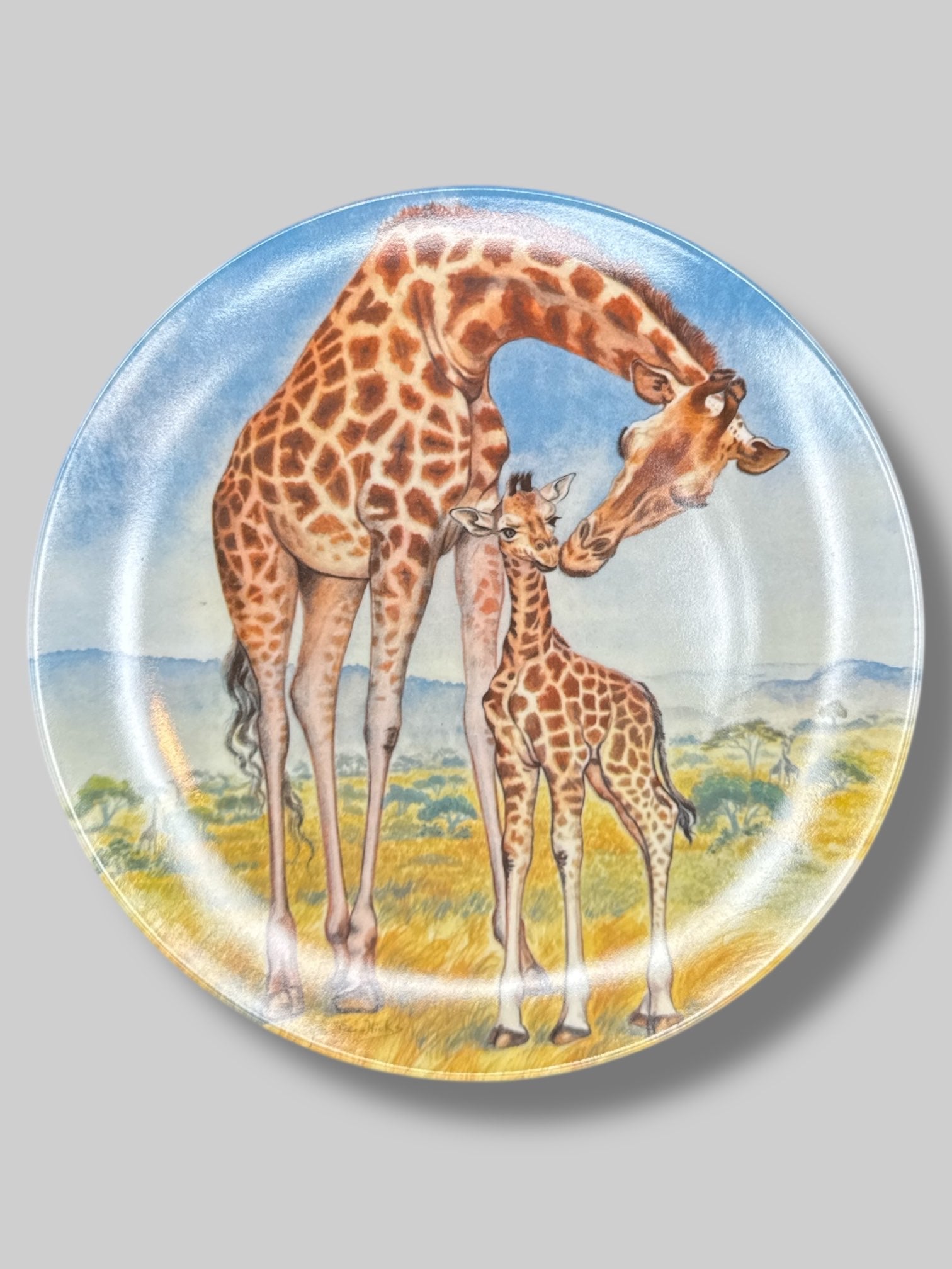 River Shore “A Kiss for Mother” giraffe plate