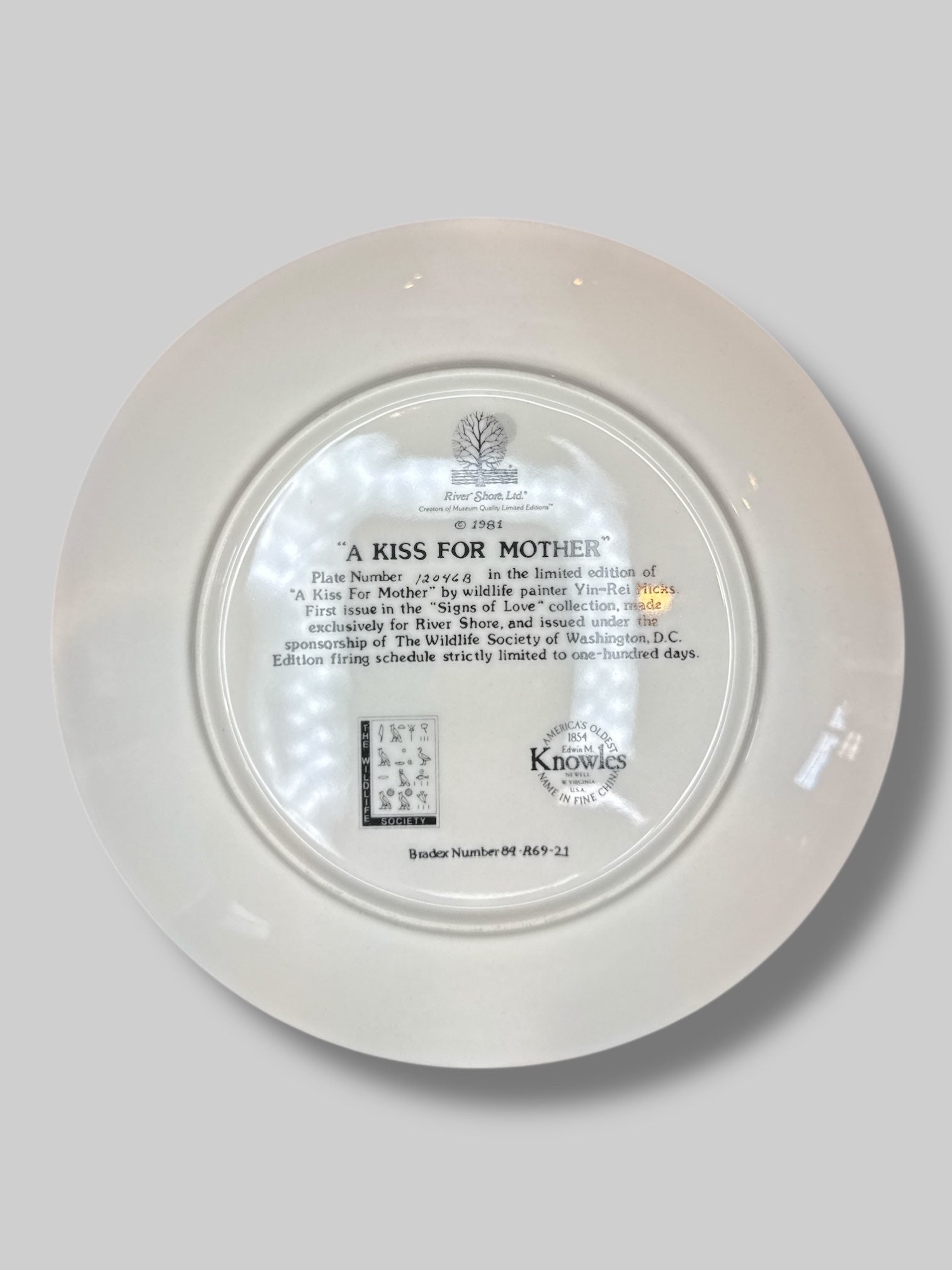 River Shore “A Kiss for Mother” giraffe plate