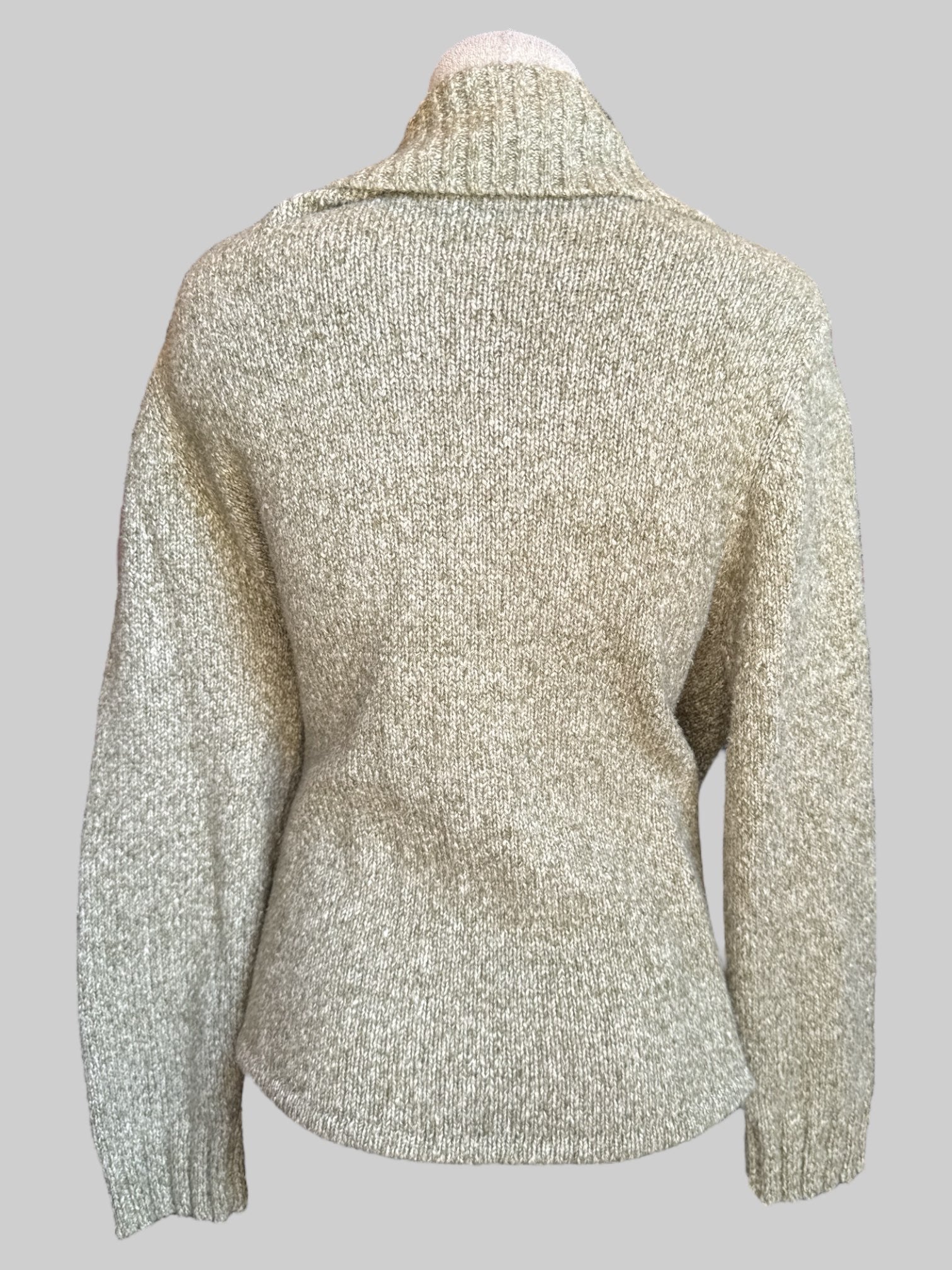 2X Green grey knit zip up