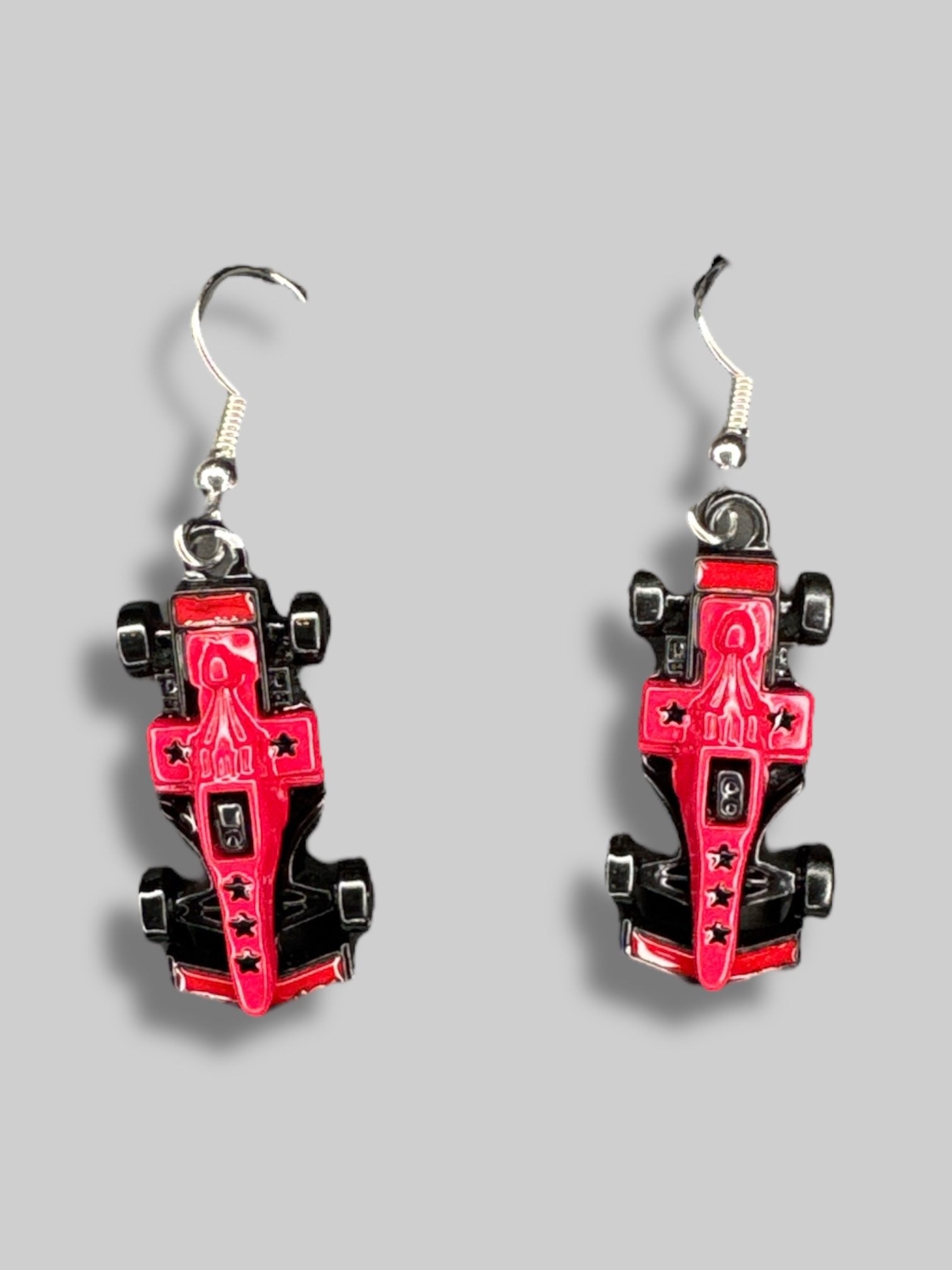 Dangle red car earrings