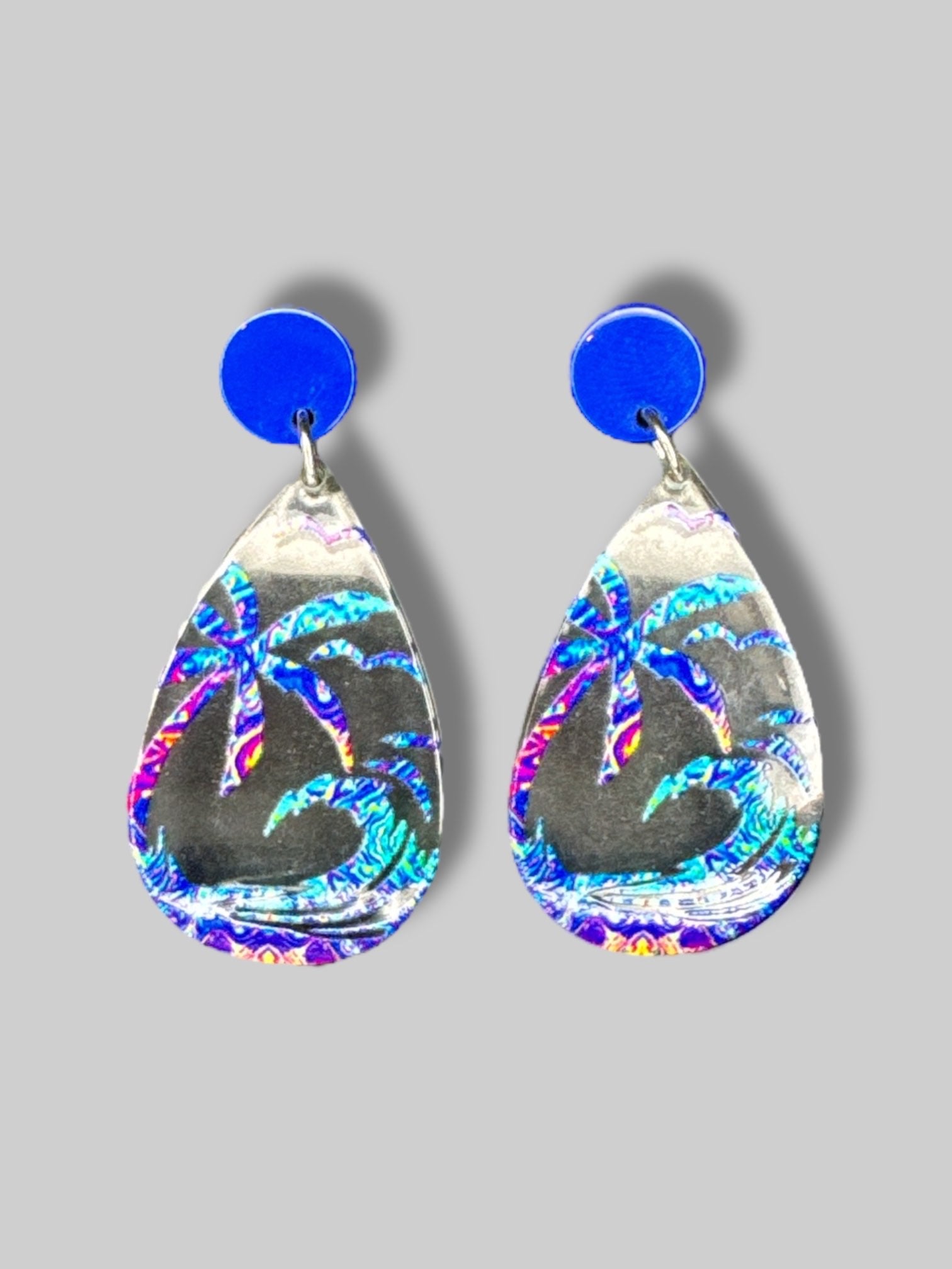 Clear tropical beach earrings