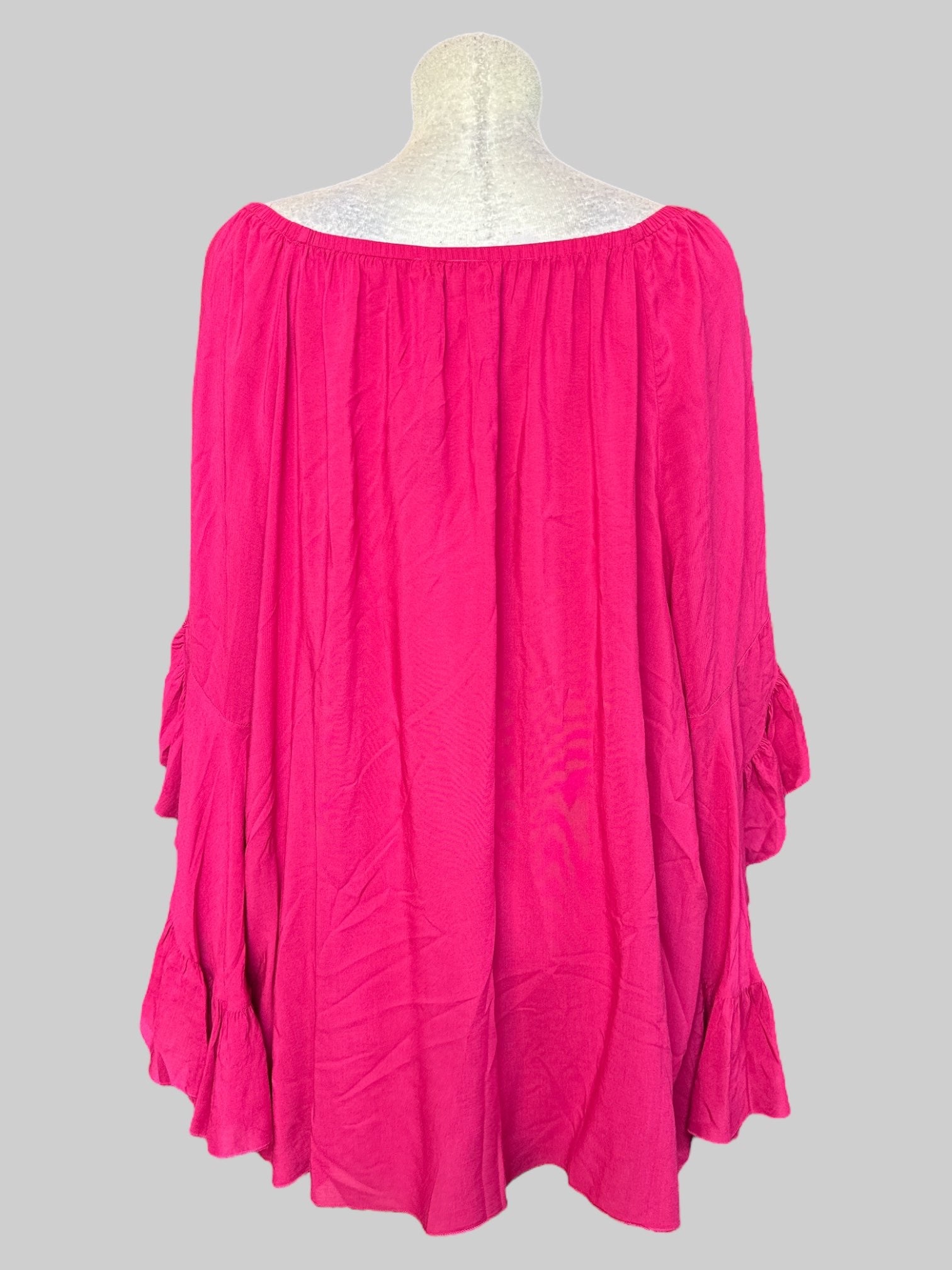 4X pink flowy top with flowy ruffled sleeves