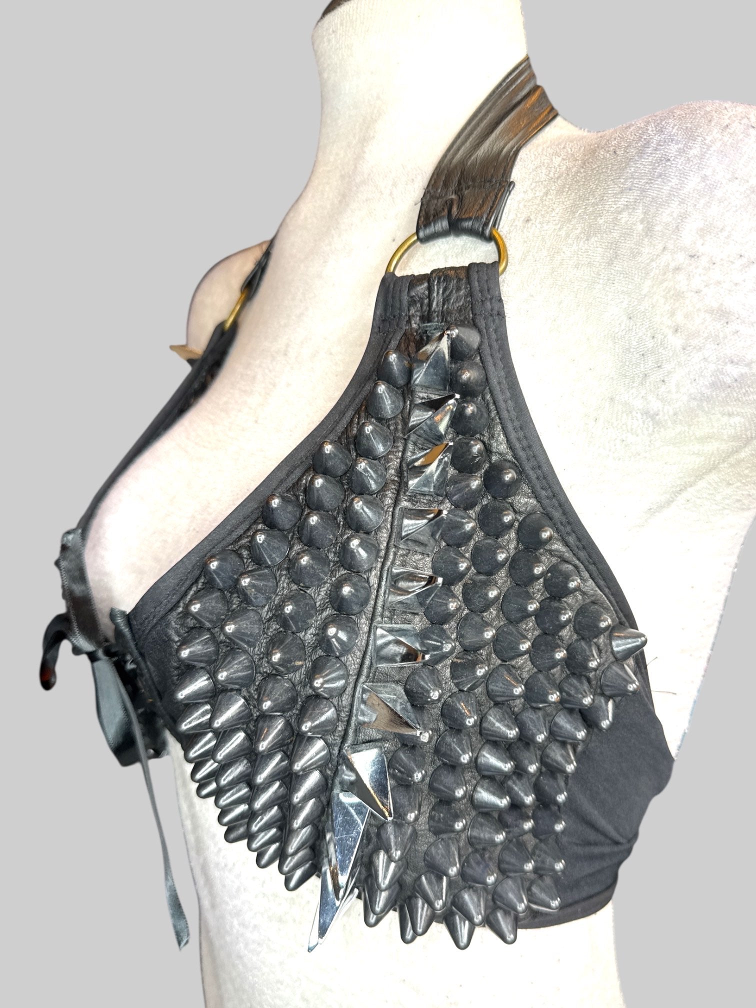 S Toxic Vision Designer halter top with lots of studs