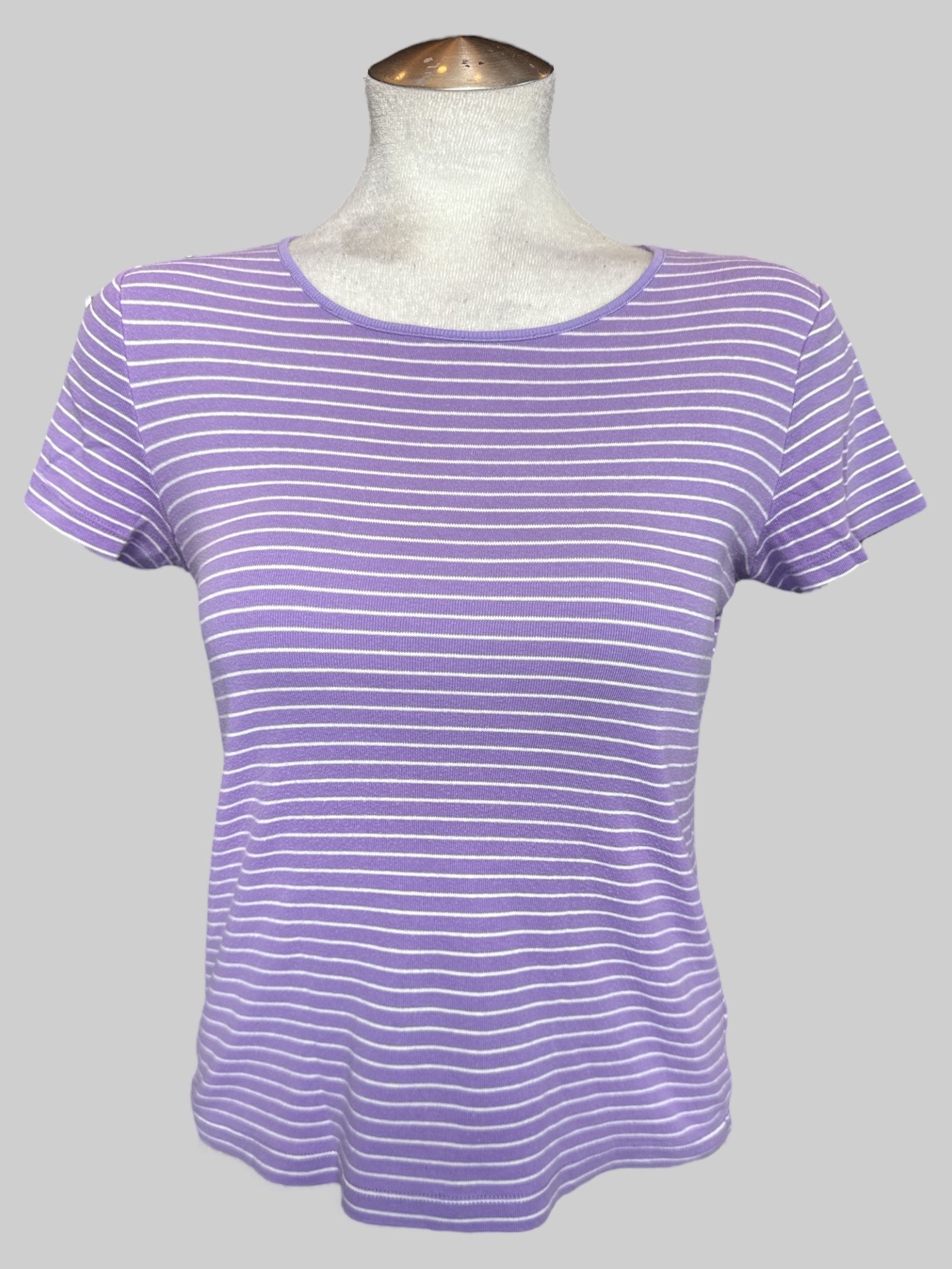 XL purple and white striped t shirt