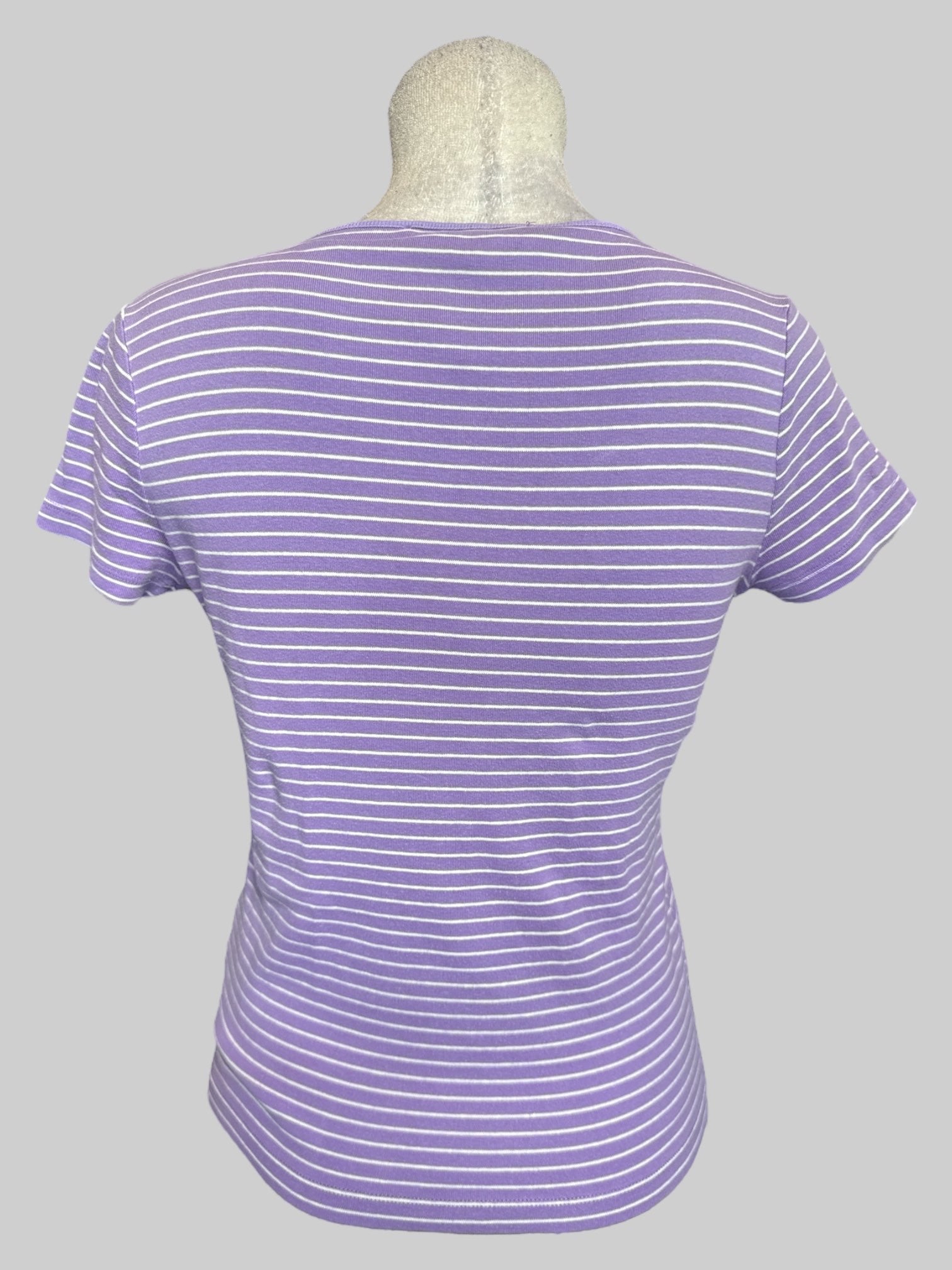 XL purple and white striped t shirt