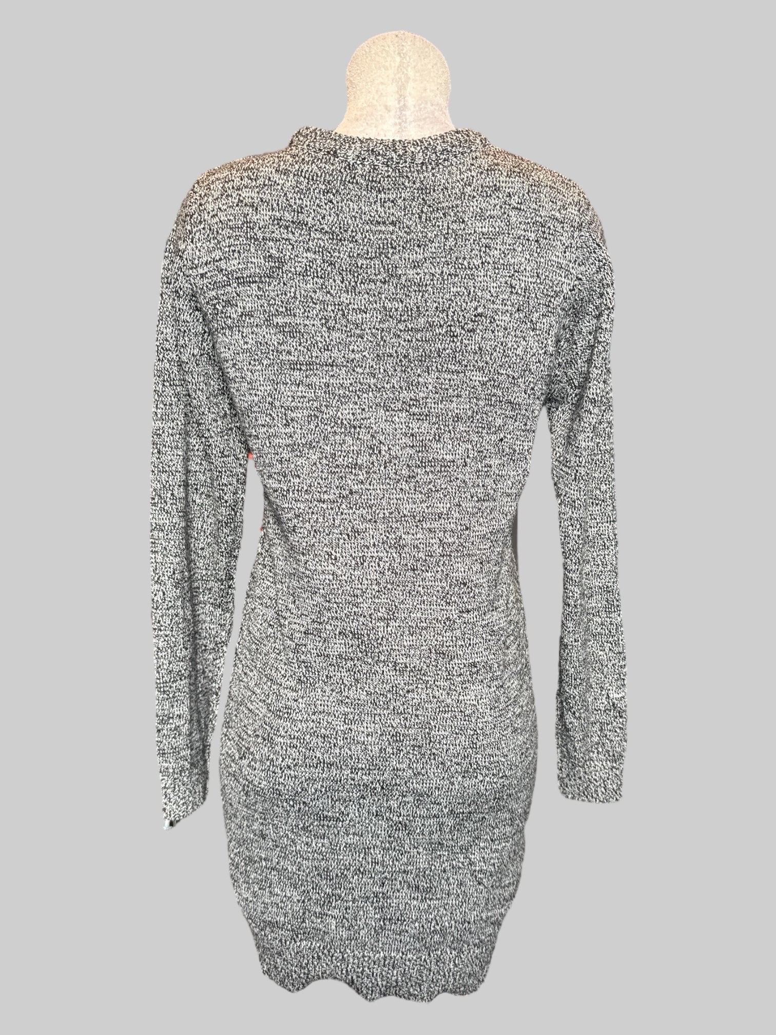 L black and white knit body con dress