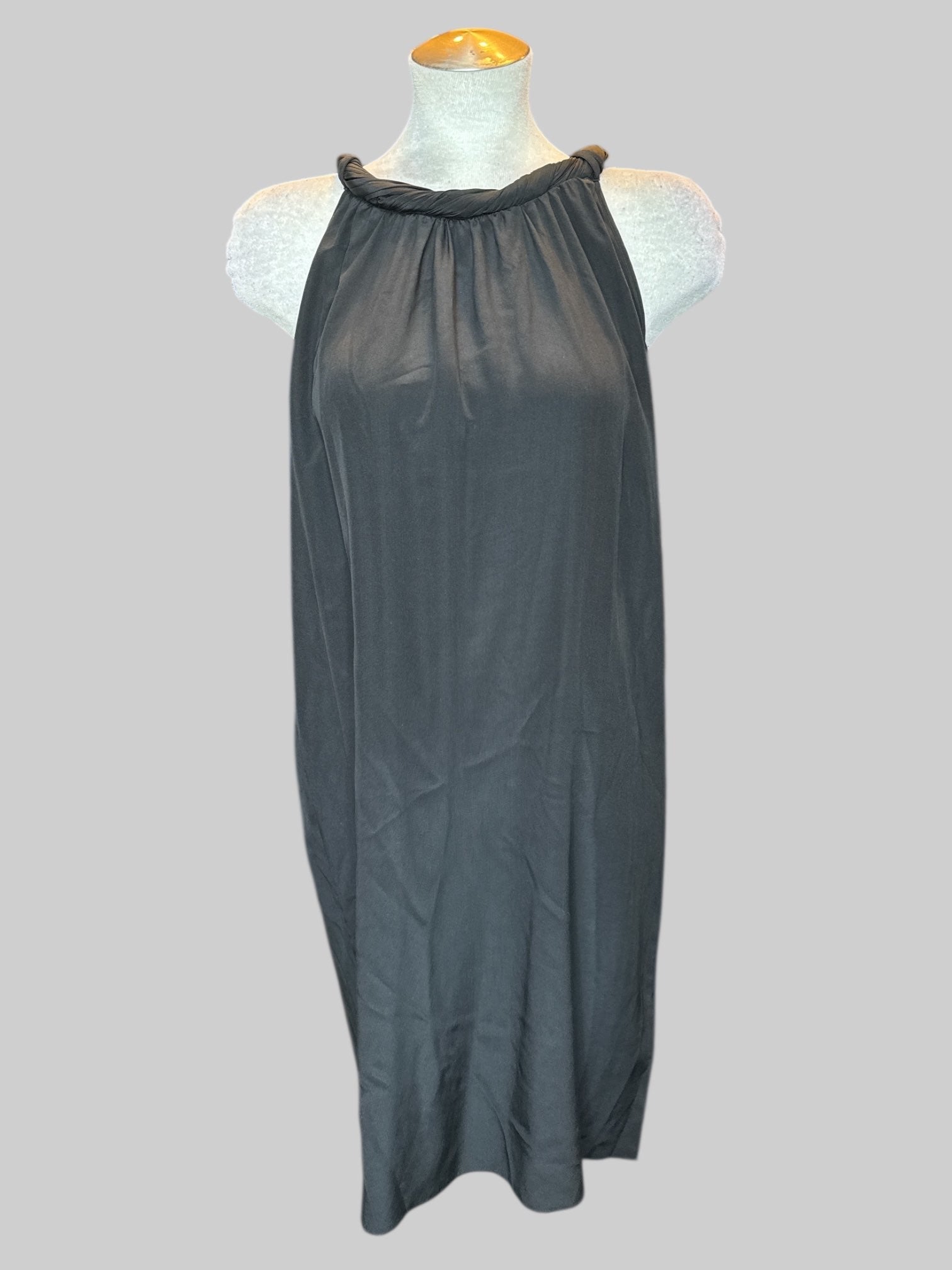 XL black dress with rolled straps