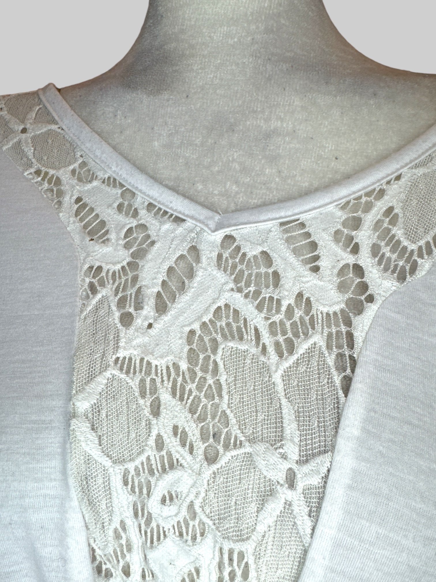0X white cover-up with lots of lace and drawstring waistband