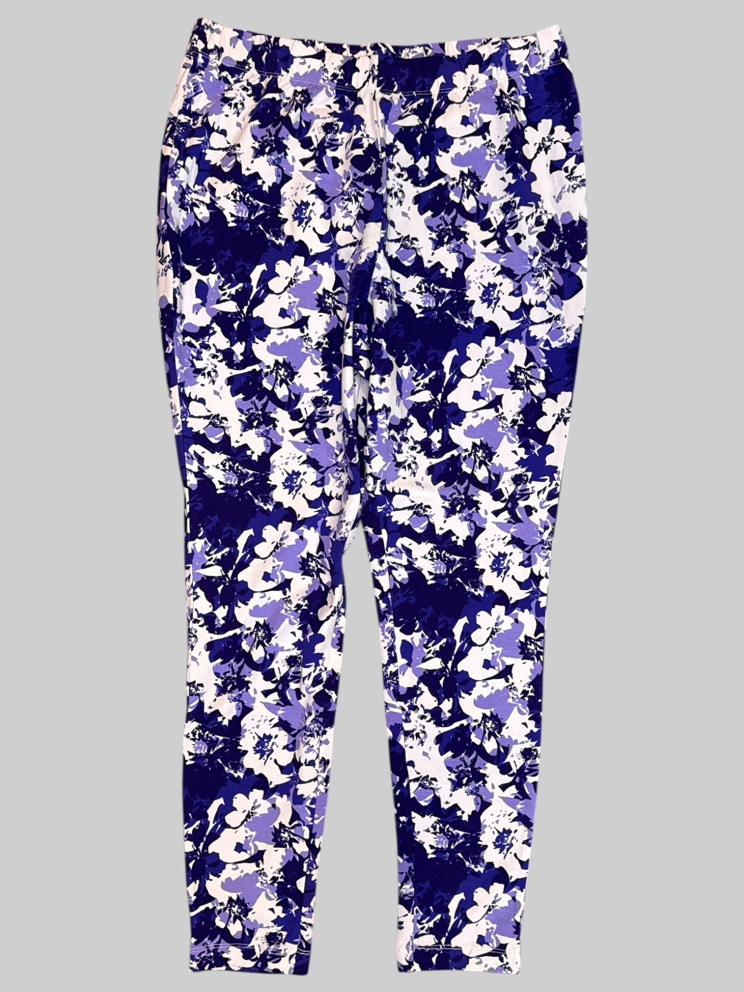 XL purple leggings with purple florals