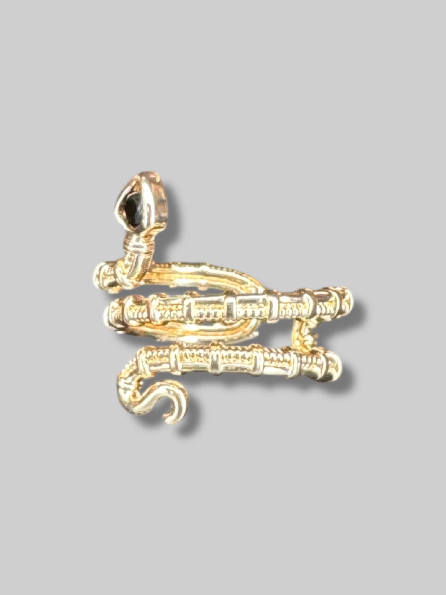 Adjustable gold color snake ring