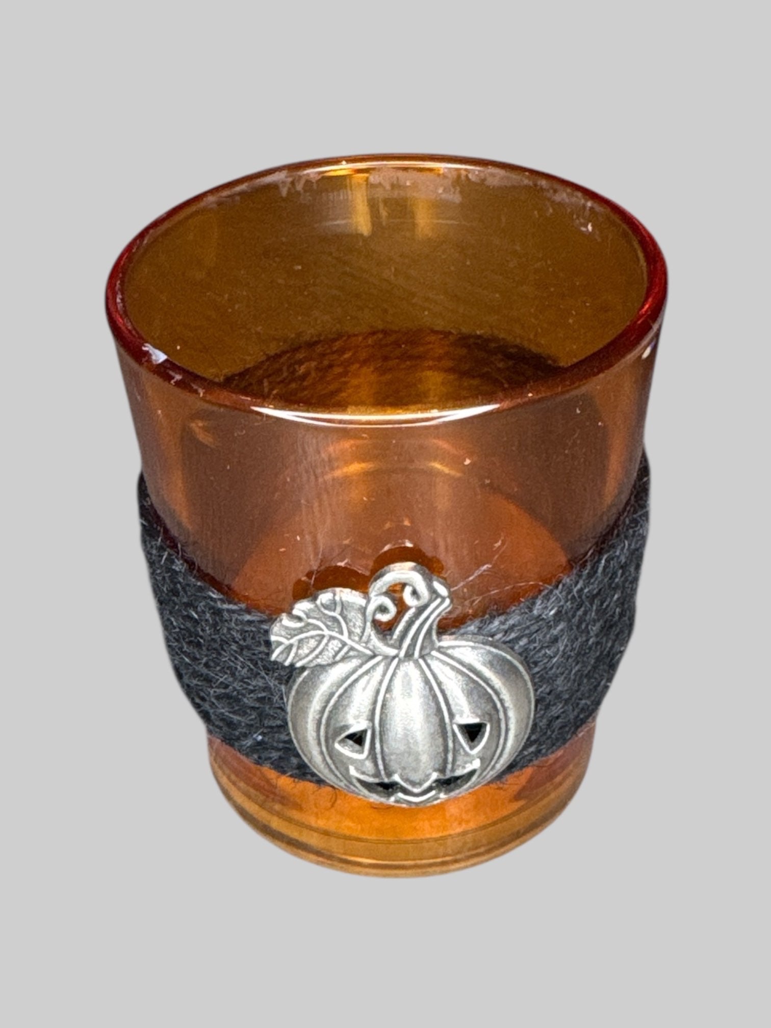 orange pumpkin candle holder