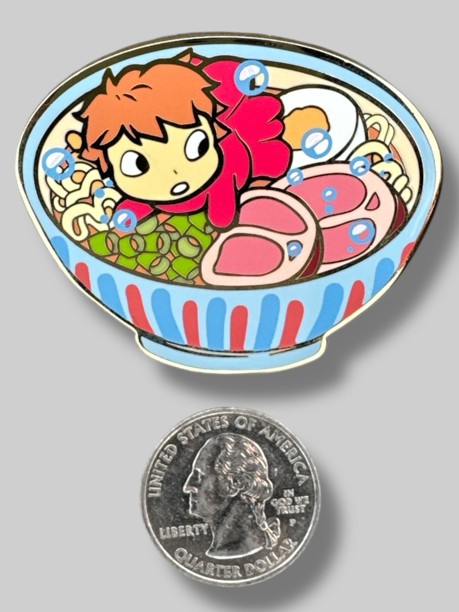 big Ponyo enamel pin