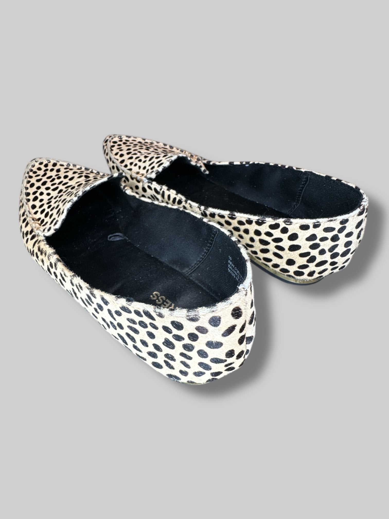 Size 10 animal print flats with real animal fur